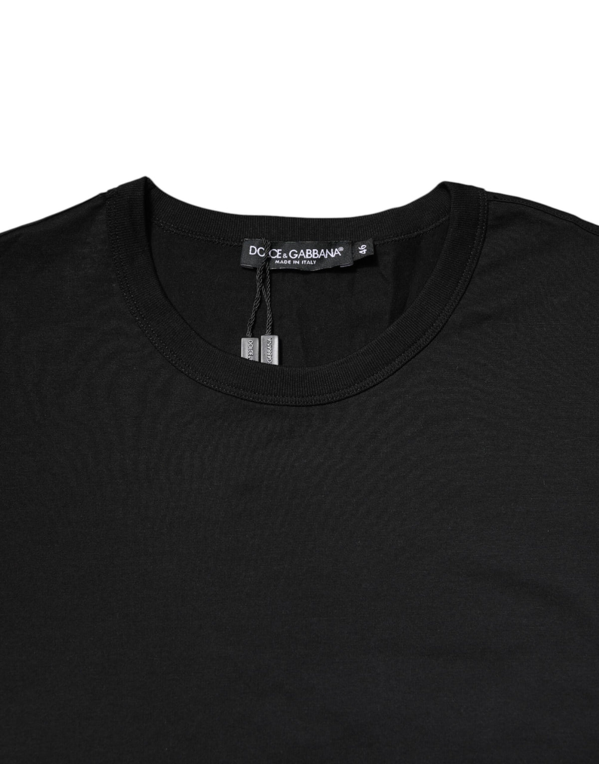 Dolce & Gabbana Black Cotton Short Sleeves Round Neck T-shirt