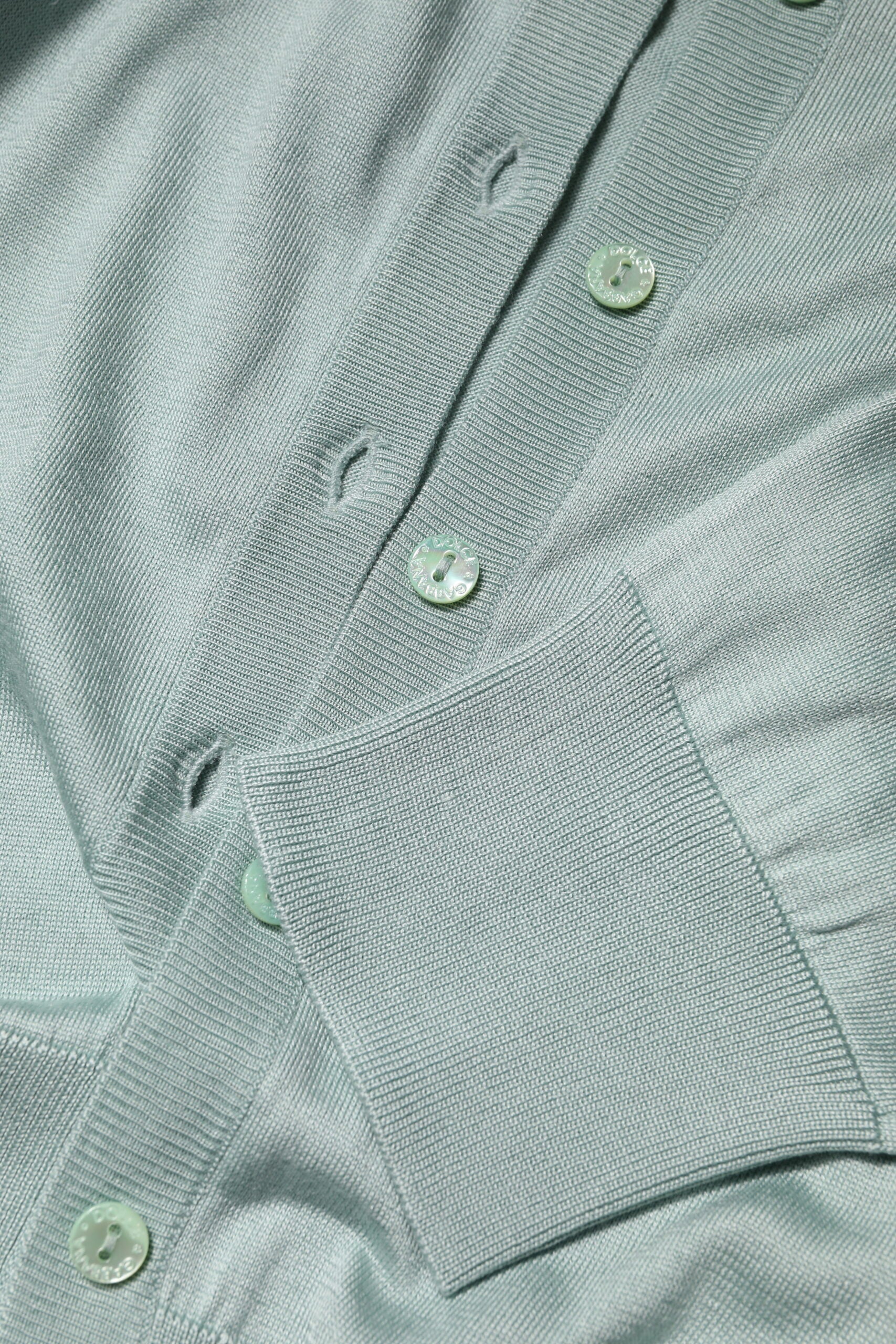 Dolce & Gabbana Light Green Silk Button Down Cardigan Sweater Dolce & Gabbana