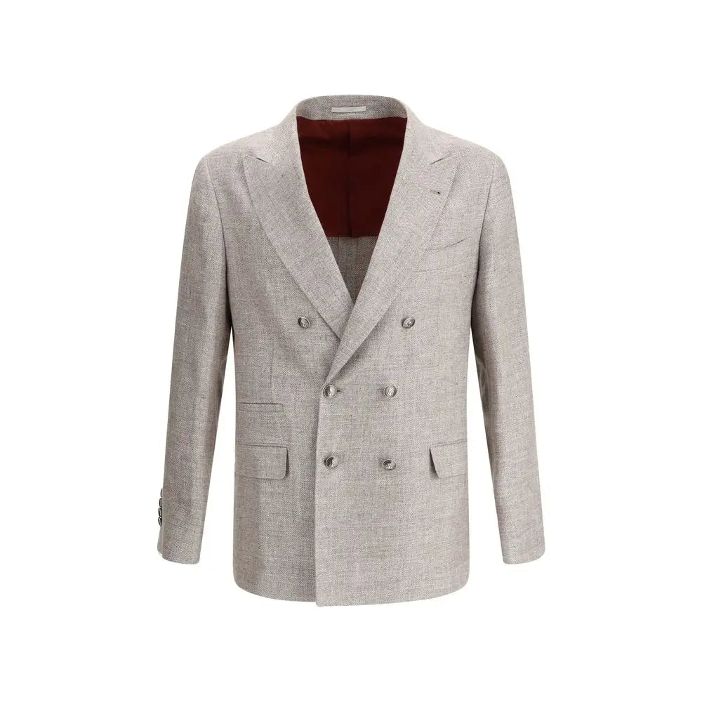 Brunello Cucinelli Light Brown Linen Blazer Brunello Cucinelli
