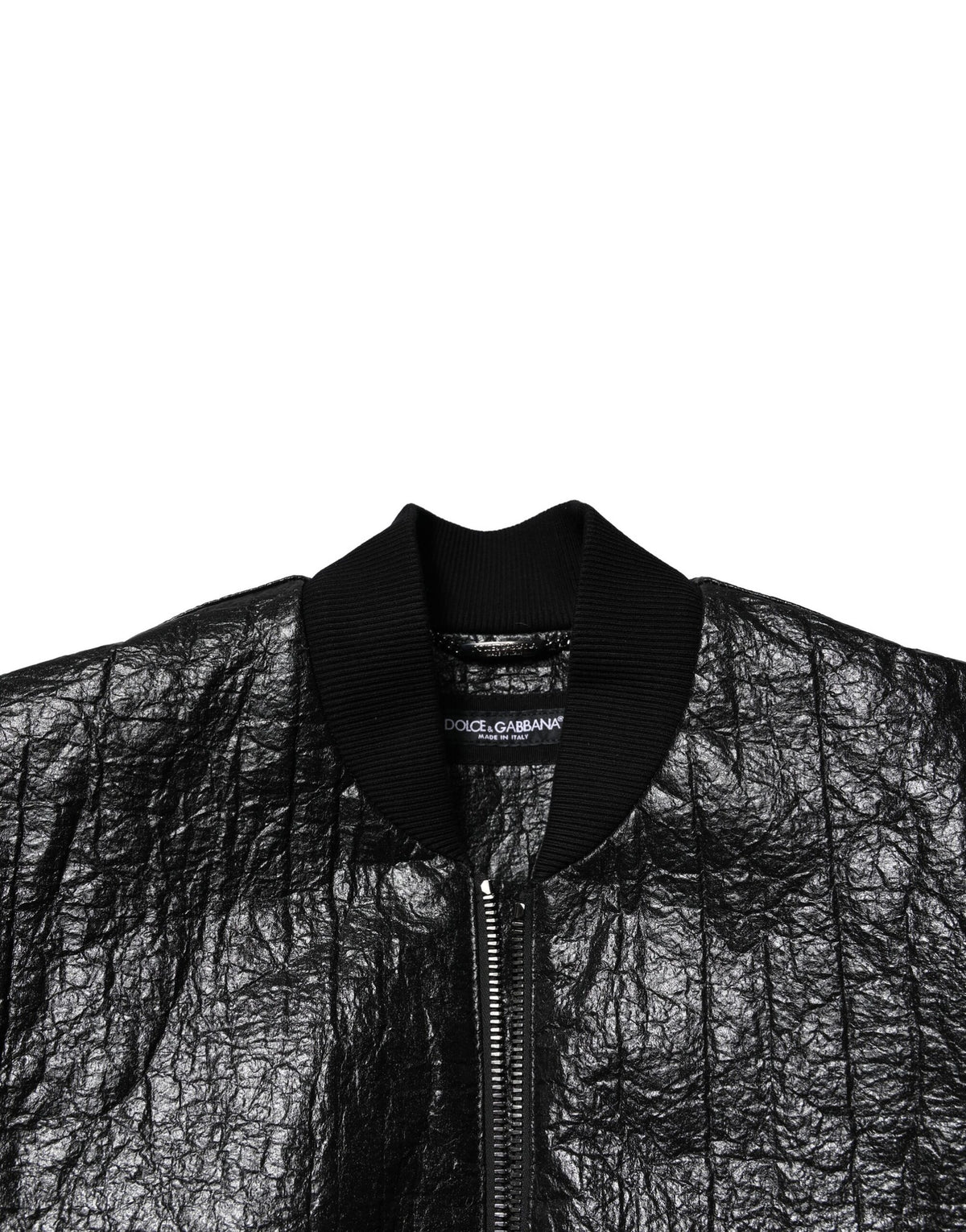Dolce & Gabbana Black Logo Plaque Bomber Full Zipper Jacket