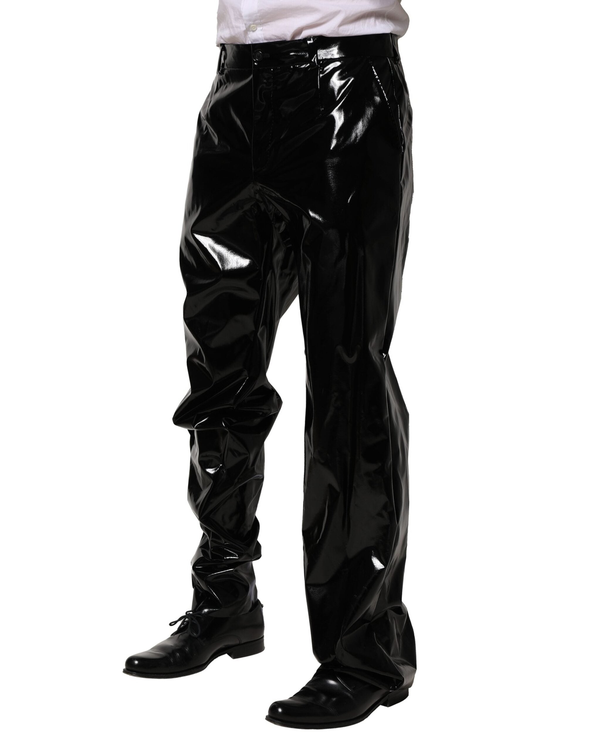 Dolce & Gabbana Black Nylon Straight Men Pants Dolce & Gabbana