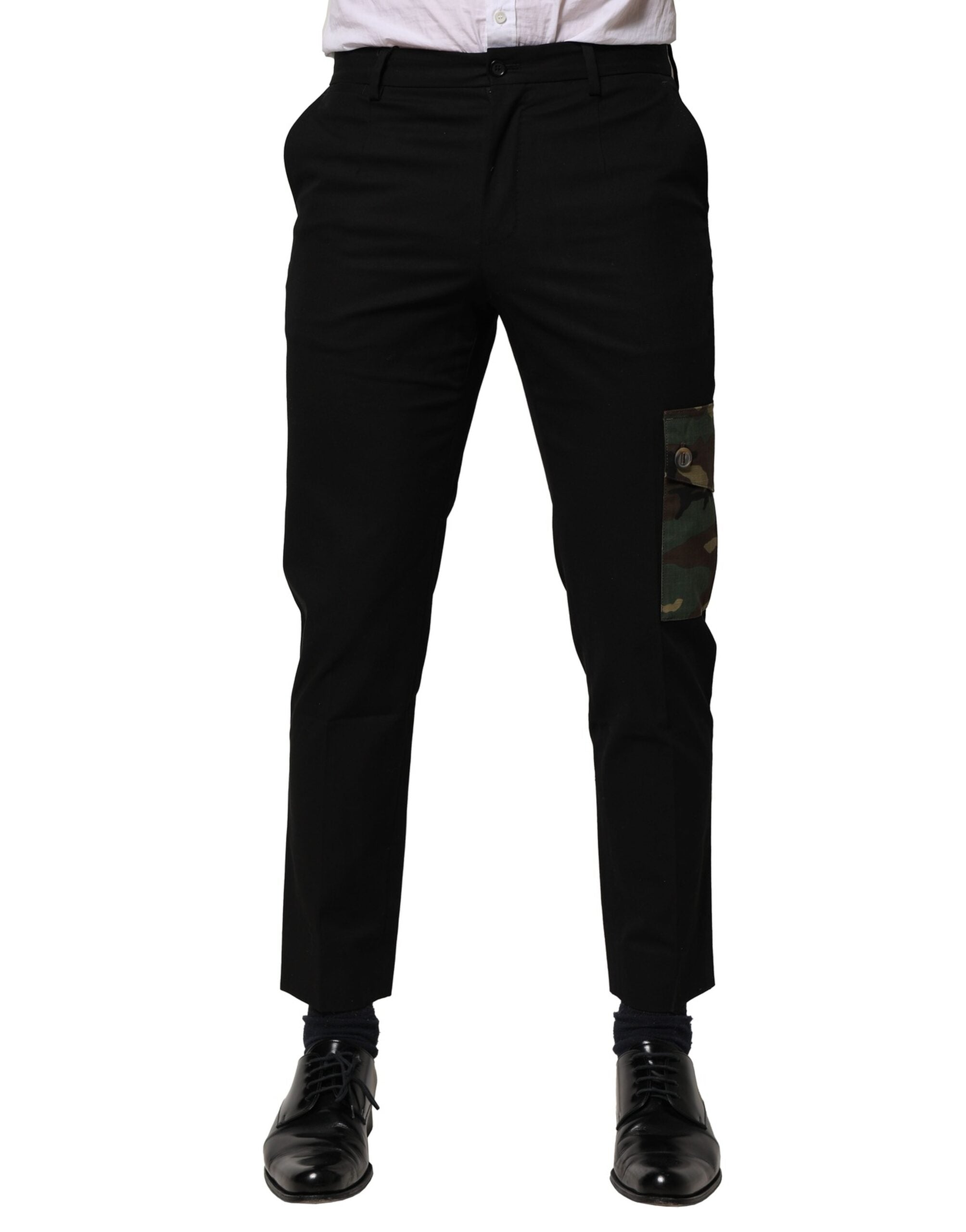 Dolce & Gabbana Black Cotton Cargo Dress Men Pants Dolce & Gabbana