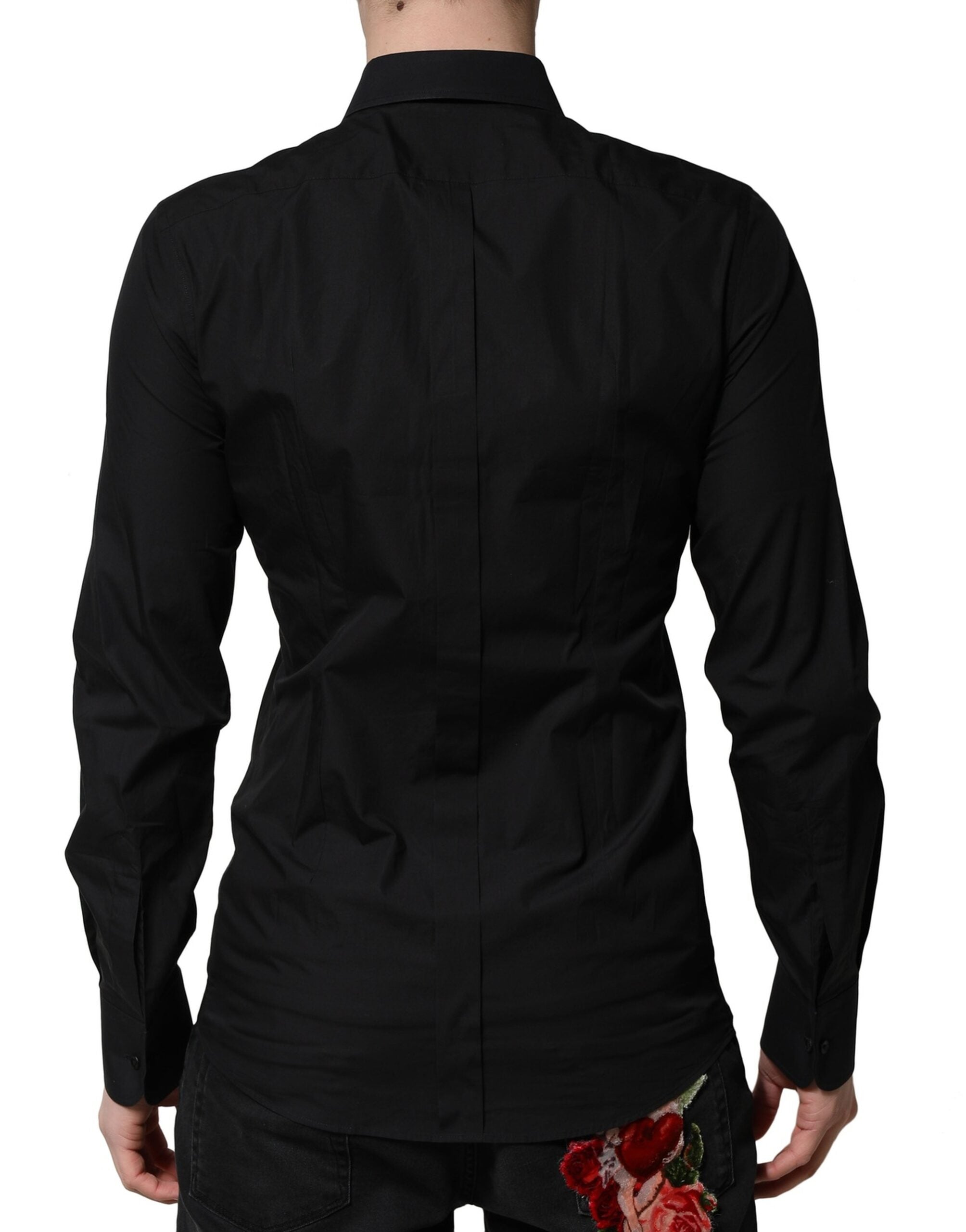 Dolce & Gabbana Black GOLD Long Sleeves Dress Formal Shirt Dolce & Gabbana
