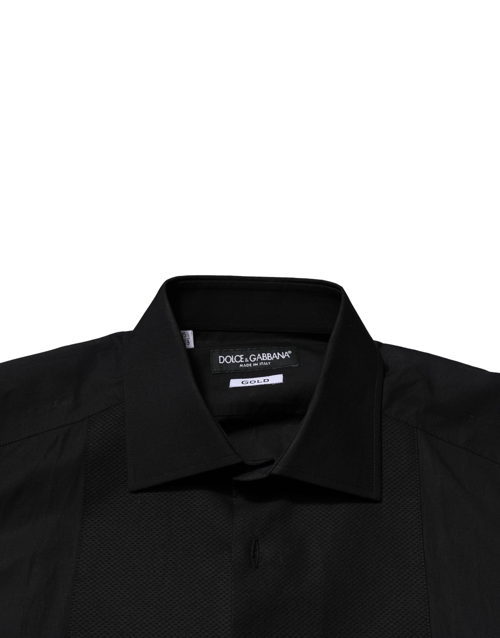 Dolce & Gabbana Black GOLD Long Sleeves Dress Formal Shirt Dolce & Gabbana
