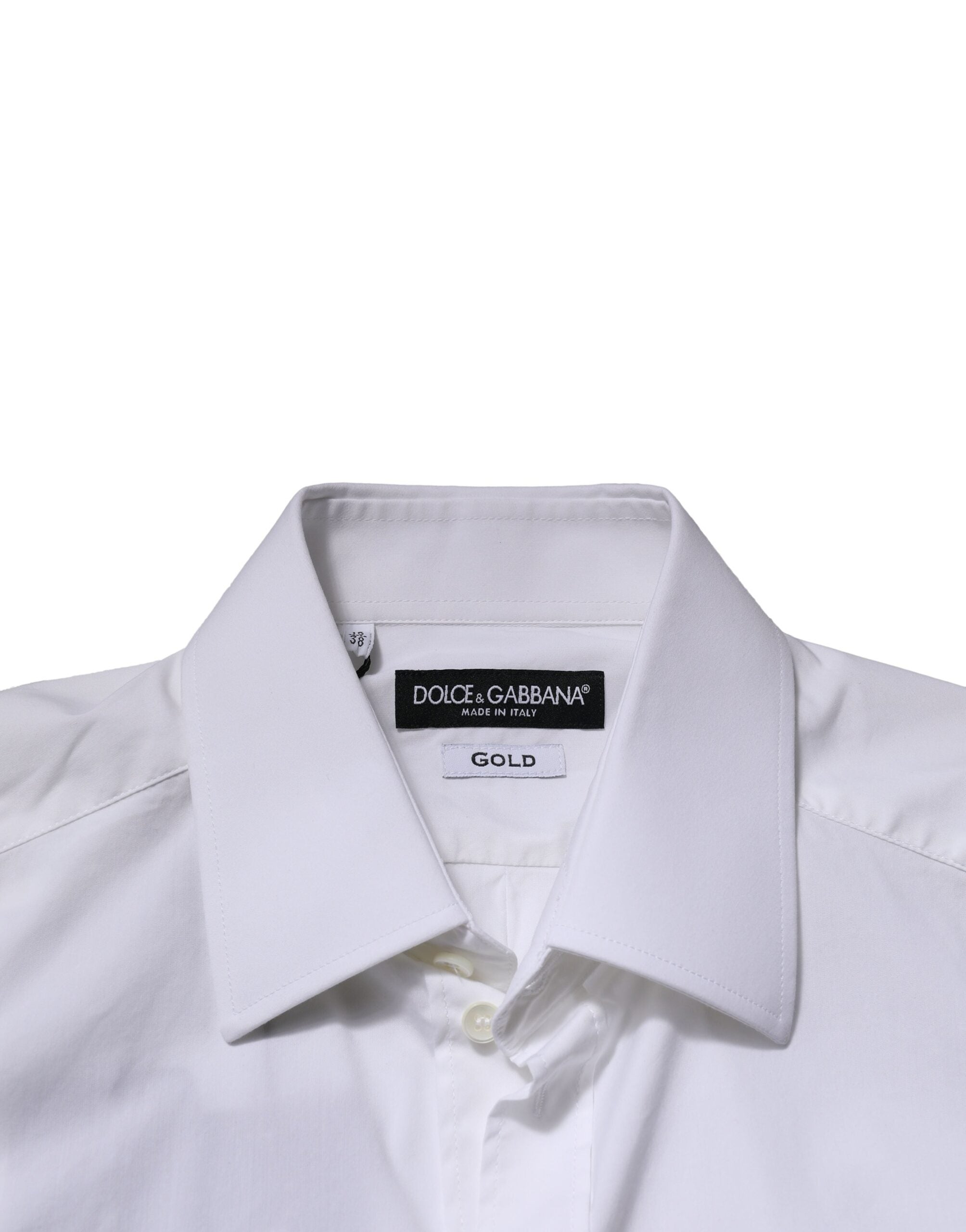 Dolce & Gabbana White GOLD Long Sleeves Men Dress Formal Shirt Dolce & Gabbana