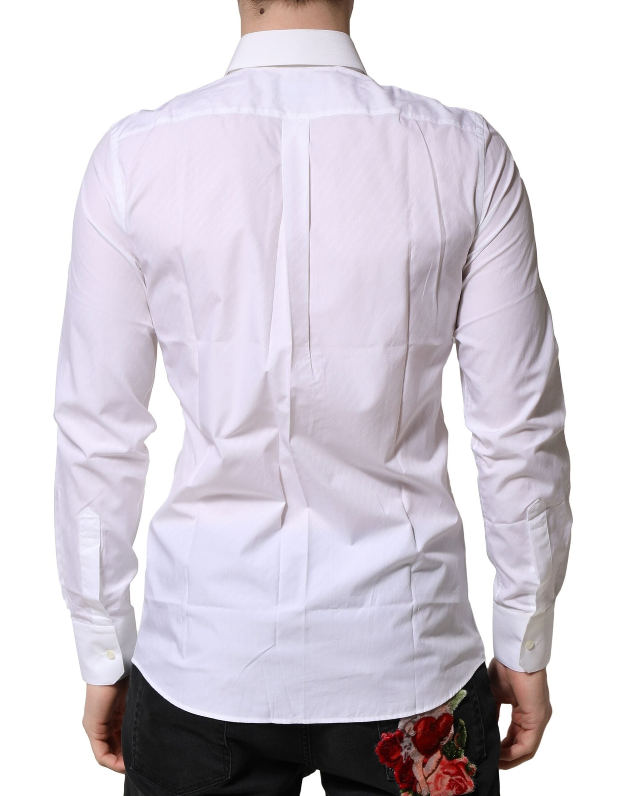 Dolce & Gabbana White MARTINI Long Sleeves Dress Formal Shirt Dolce & Gabbana