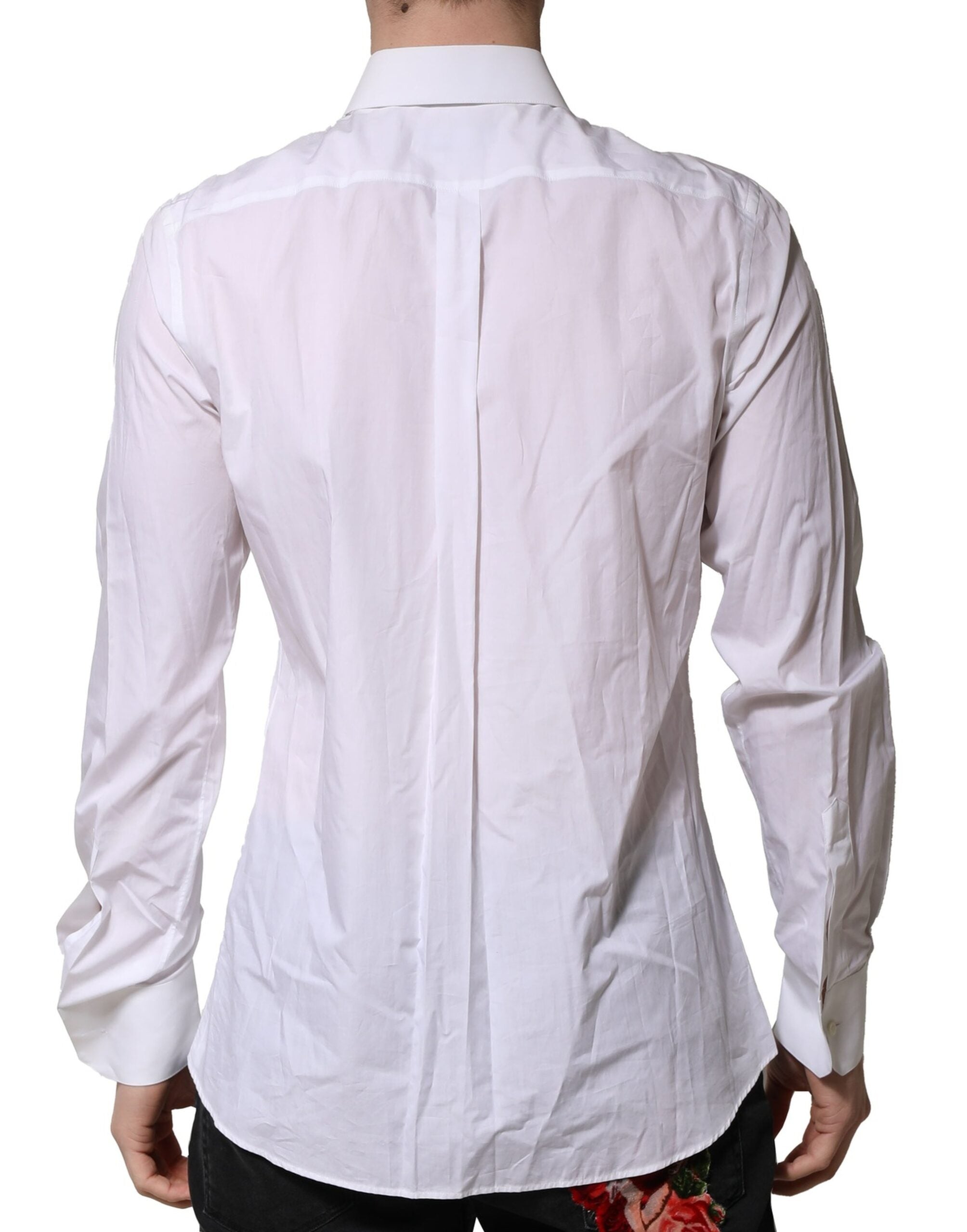 Dolce & Gabbana White MARTINI Long Sleeves Men Formal Shirt Dolce & Gabbana