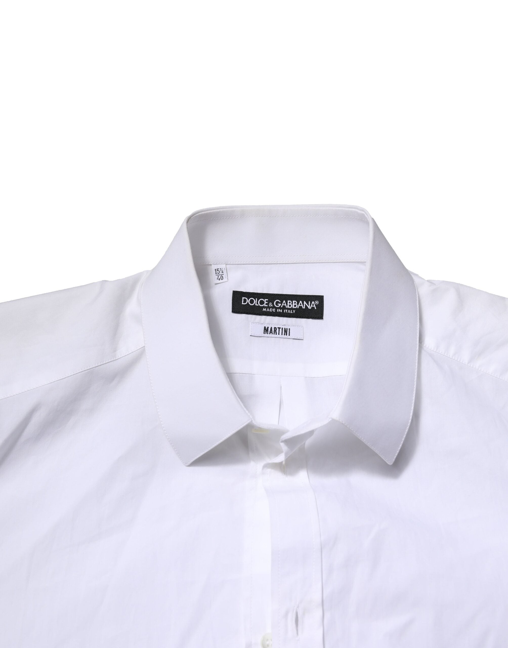 Dolce & Gabbana White MARTINI Long Sleeves Men Formal Shirt Dolce & Gabbana