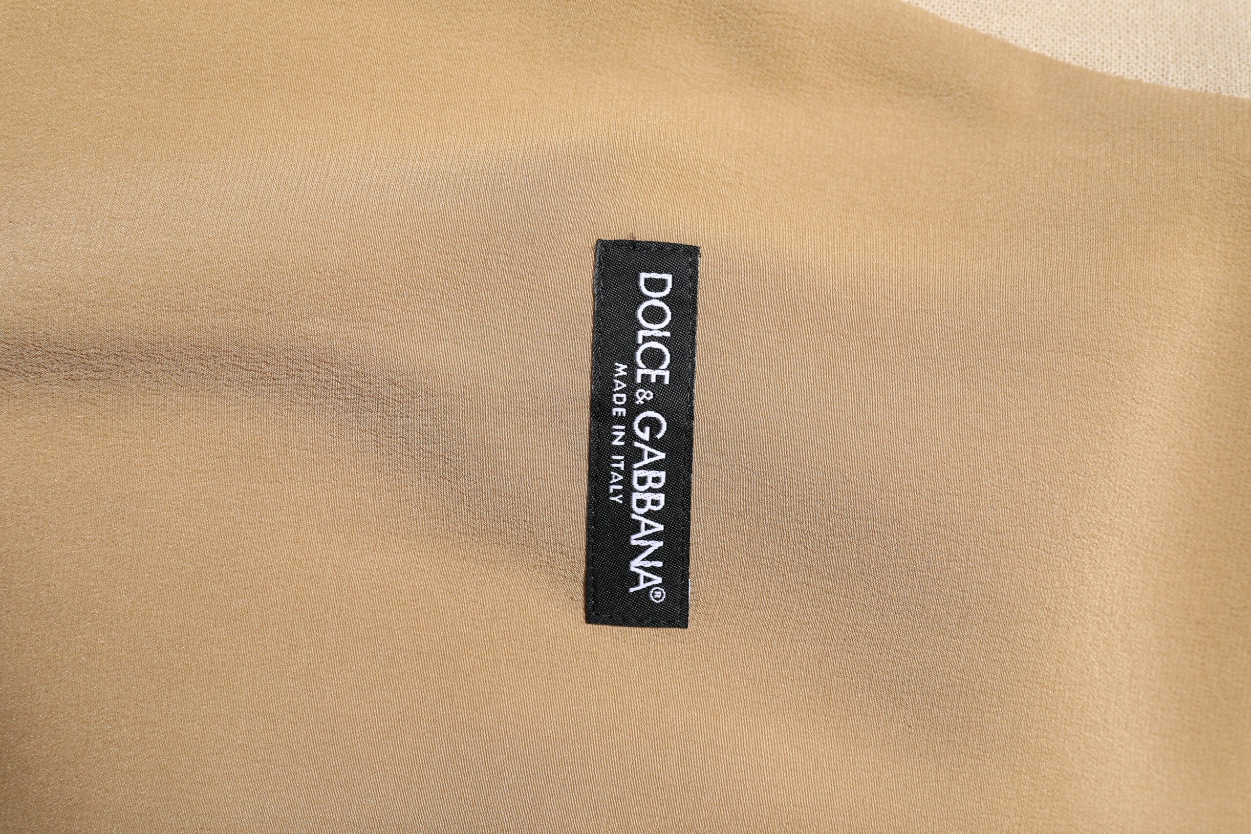 Dolce & Gabbana Beige Linen Dress Formal Men Waistcoat Vest Dolce & Gabbana
