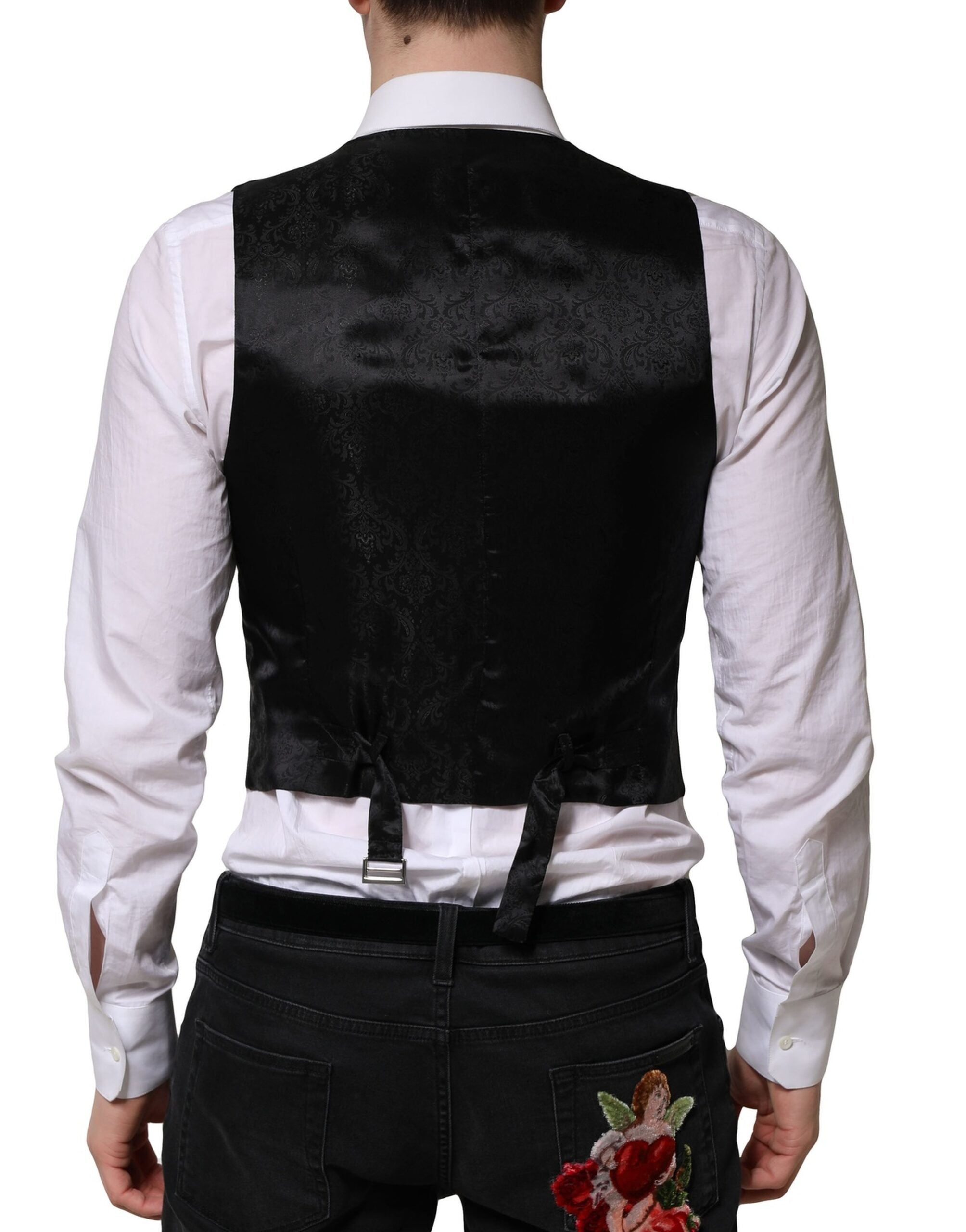 Dolce & Gabbana Gray Wool Dress Formal Men Waistcoat Vest Dolce & Gabbana