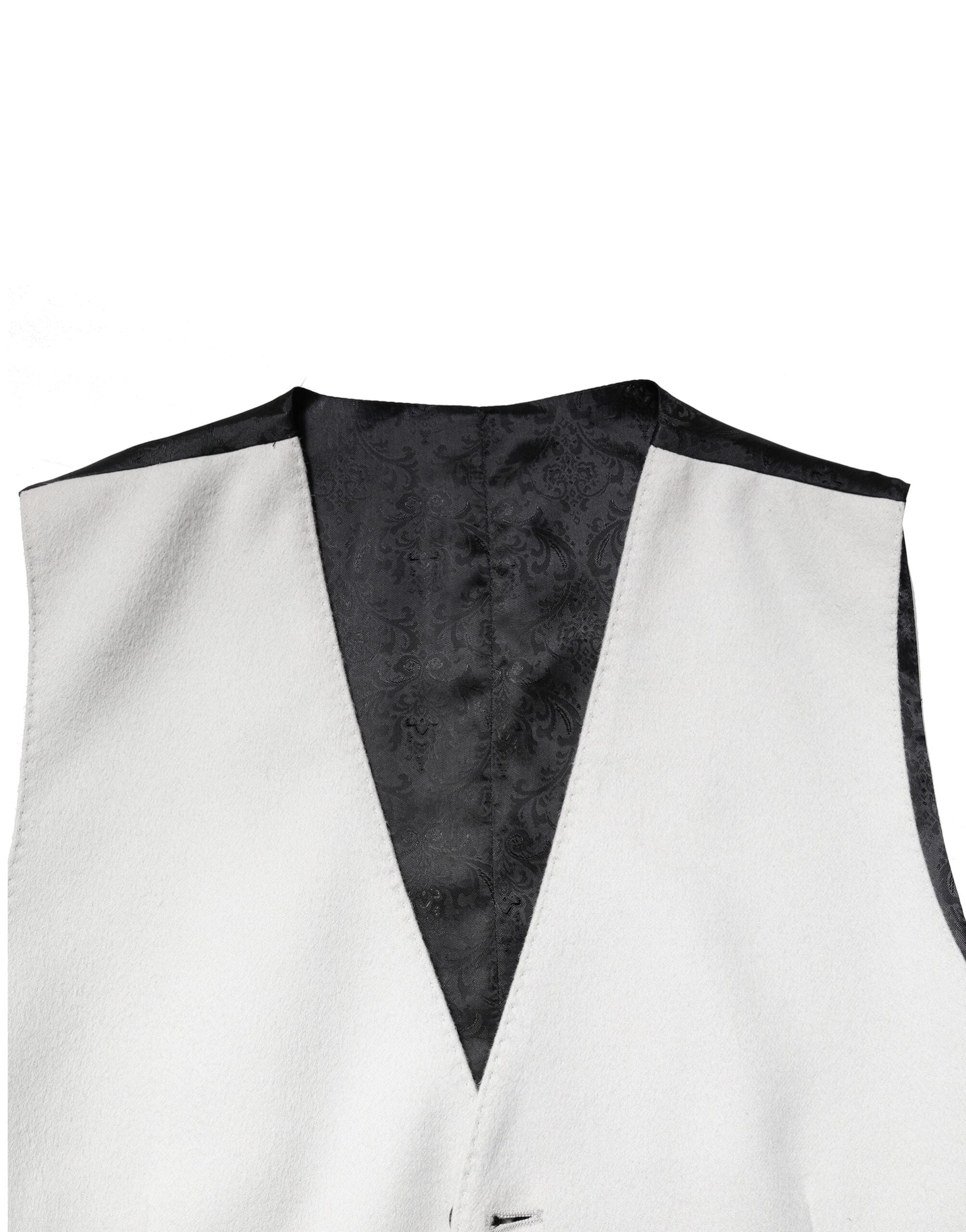 Dolce & Gabbana Gray Wool Dress Formal Men Waistcoat Vest Dolce & Gabbana