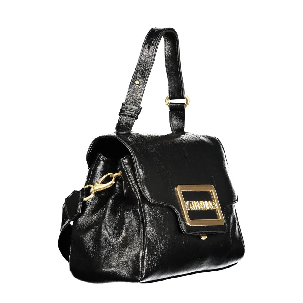 Mario Valentino Nero Poliuretano Women Bag With Adjustable Handle Mario Valentino