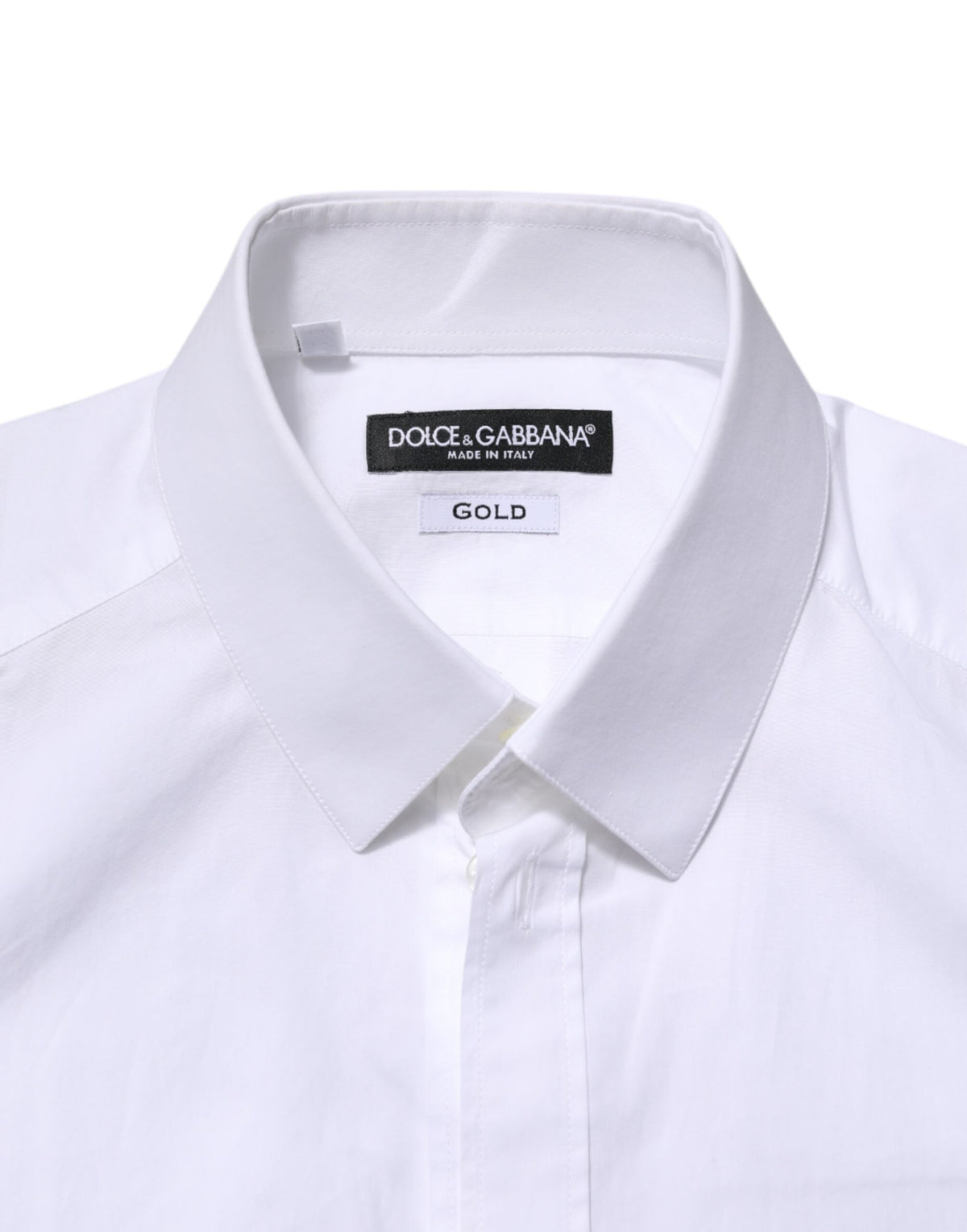 Dolce & Gabbana White GOLD Long Sleeves Dress Men Formal Shirt