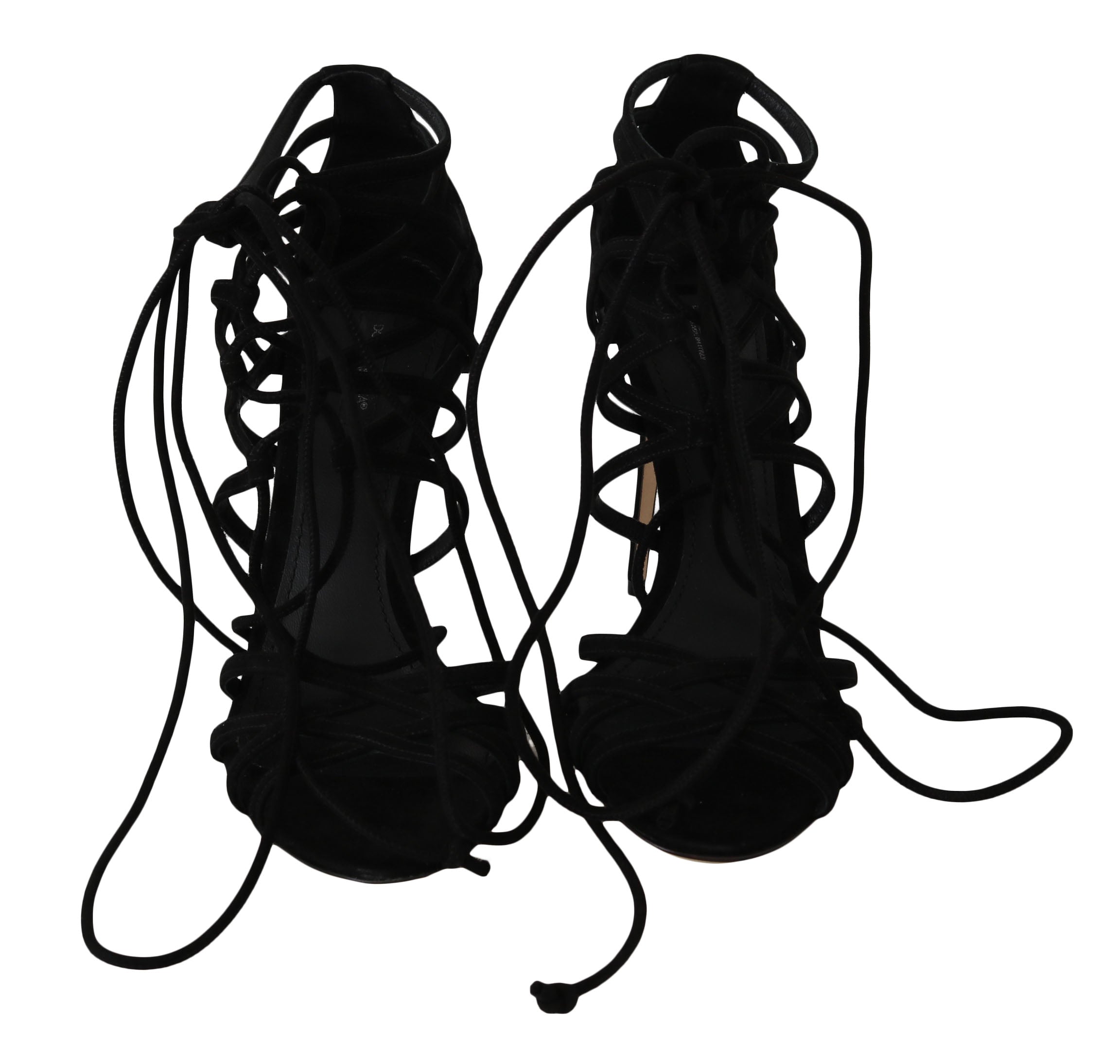Dolce & Gabbana Black Suede Strap Stilettos Sandals Dolce & Gabbana