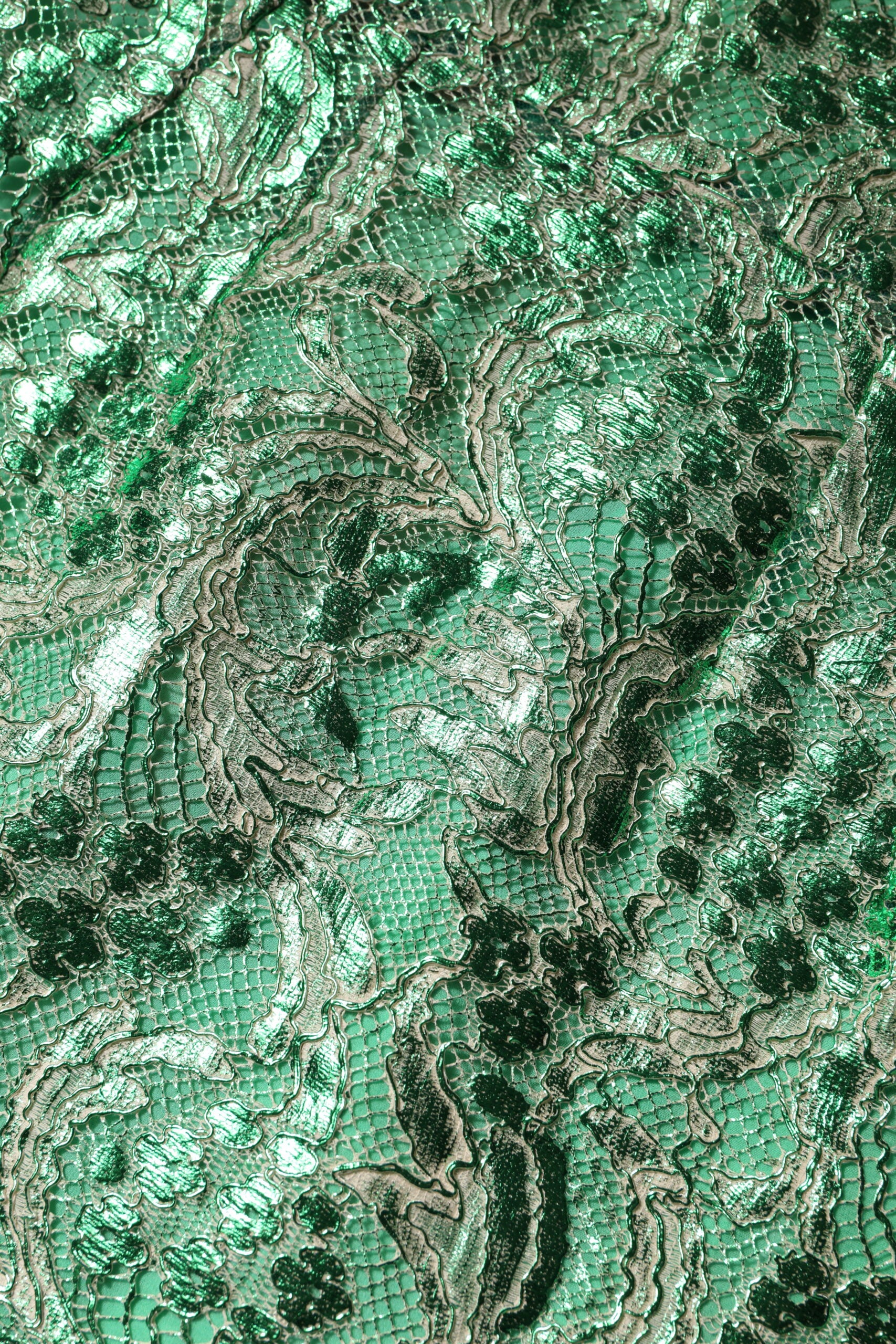 Dolce & Gabbana Green Cotton Floral Lace Sheath Midi Dress Dolce & Gabbana