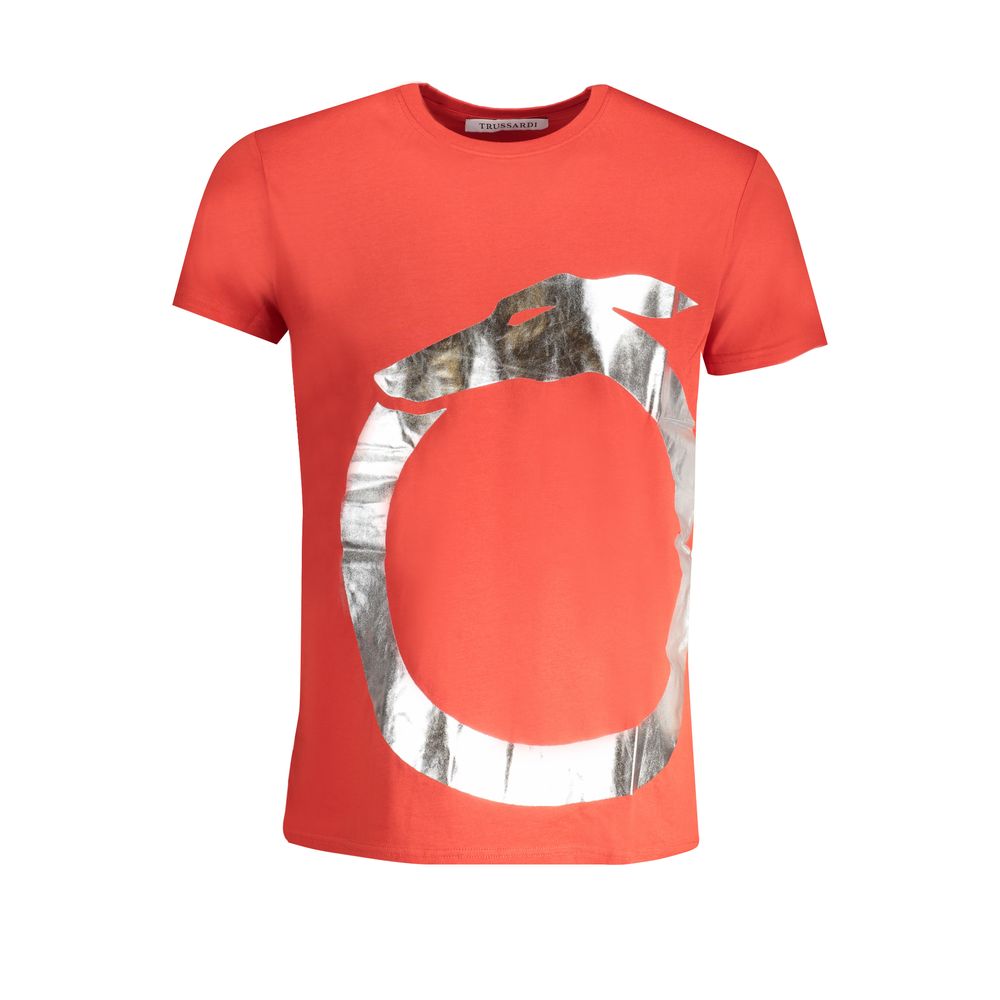 Trussardi Rosso Cotton Men T-Shirt Trussardi