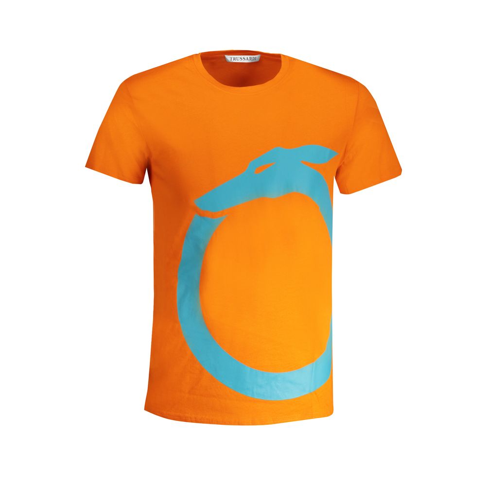 Trussardi Arancione Cotton Men T-Shirt Trussardi