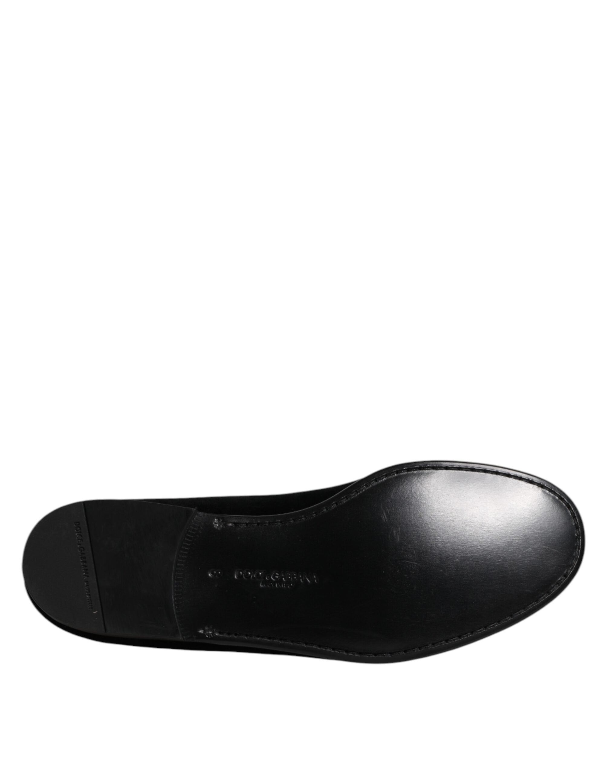 Dolce & Gabbana Black Velvet Slip On Loafers Formal Shoes Dolce & Gabbana
