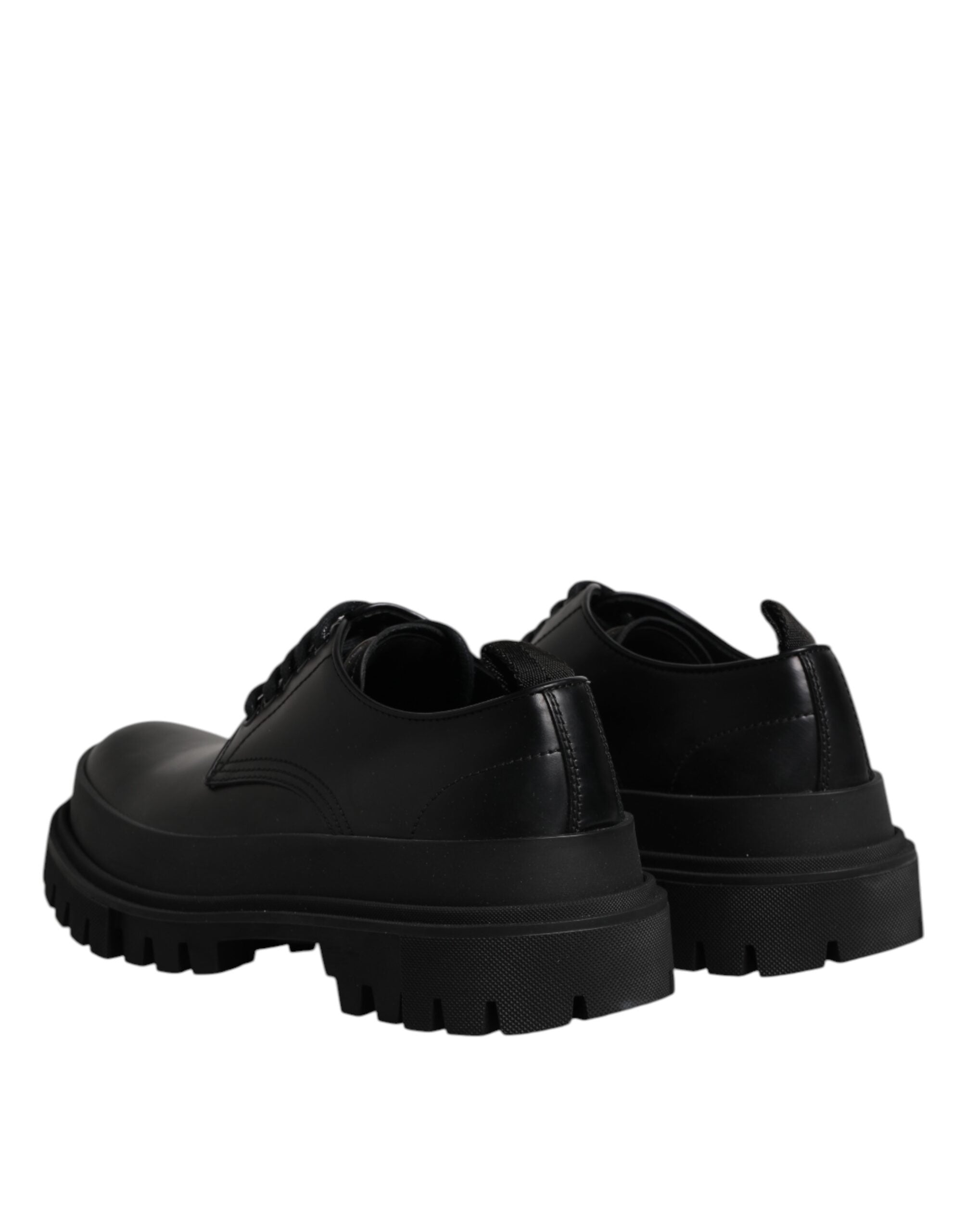 Dolce & Gabbana Black Leather Lace Up Derby Men Dress Shoes Dolce & Gabbana
