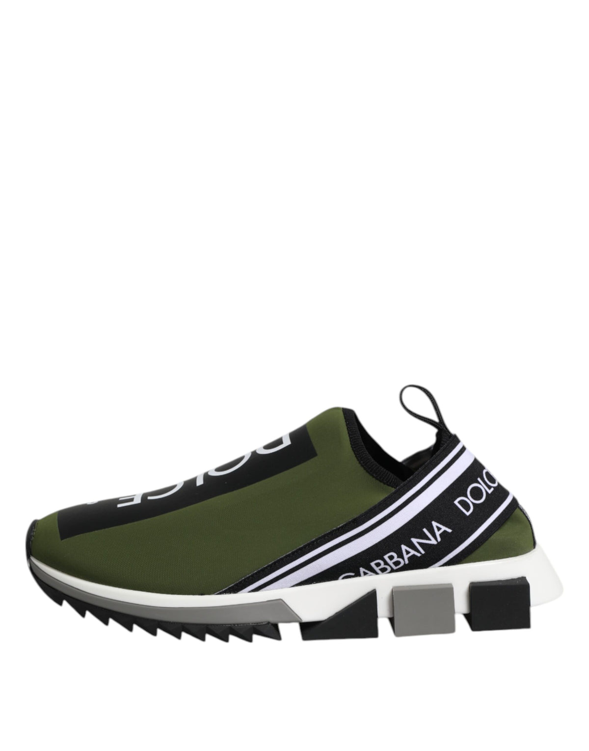 Dolce & Gabbana Green Black Slip On Sorrento Sneakers Shoes