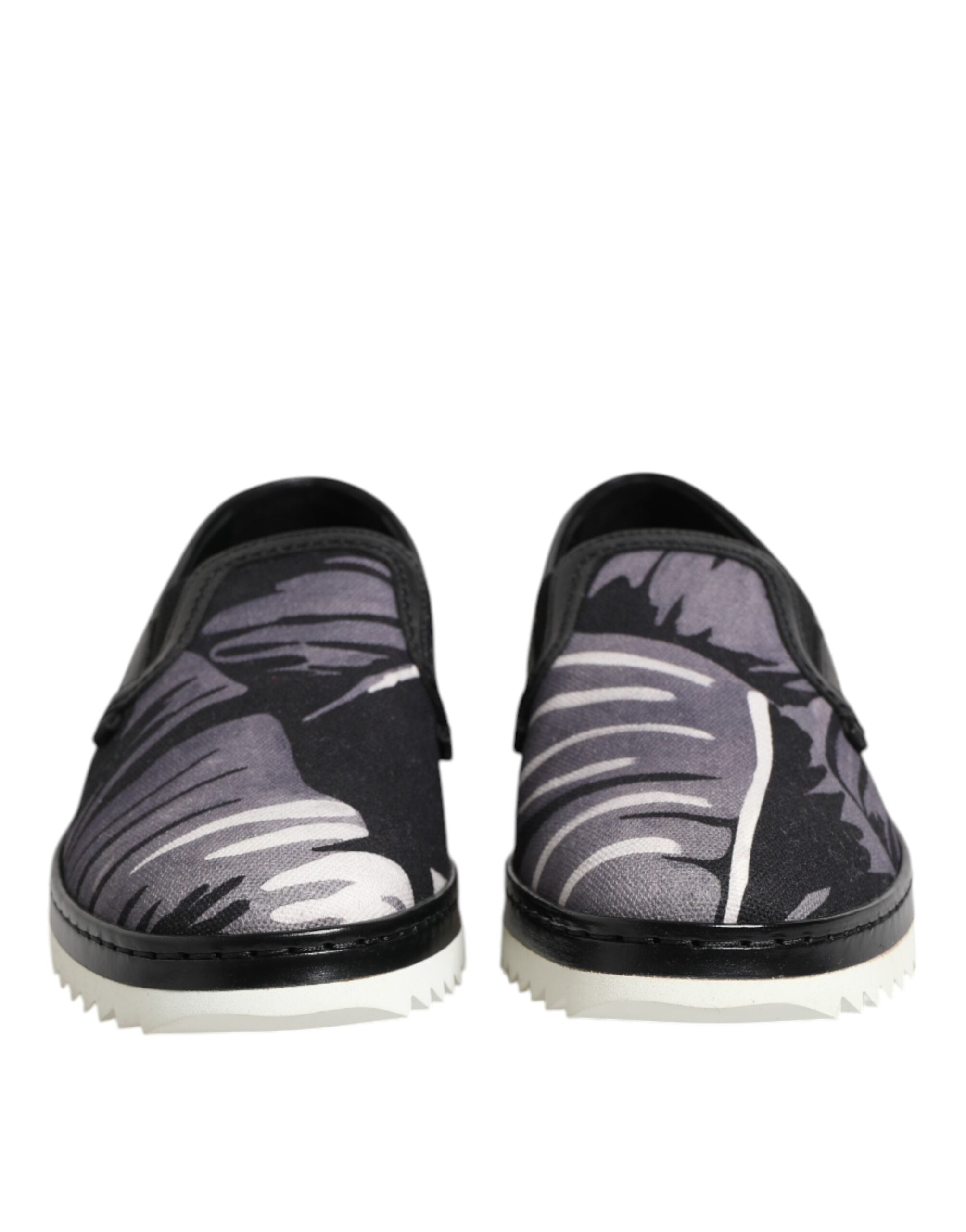 Dolce & Gabbana Black Tropical Slip On Men Sneakers Shoes Dolce & Gabbana