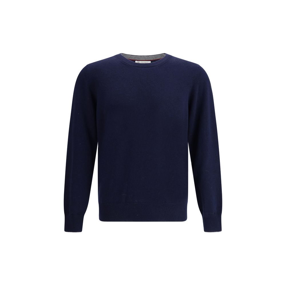 Brunello Cucinelli Blue Cashmere Sweater Brunello Cucinelli