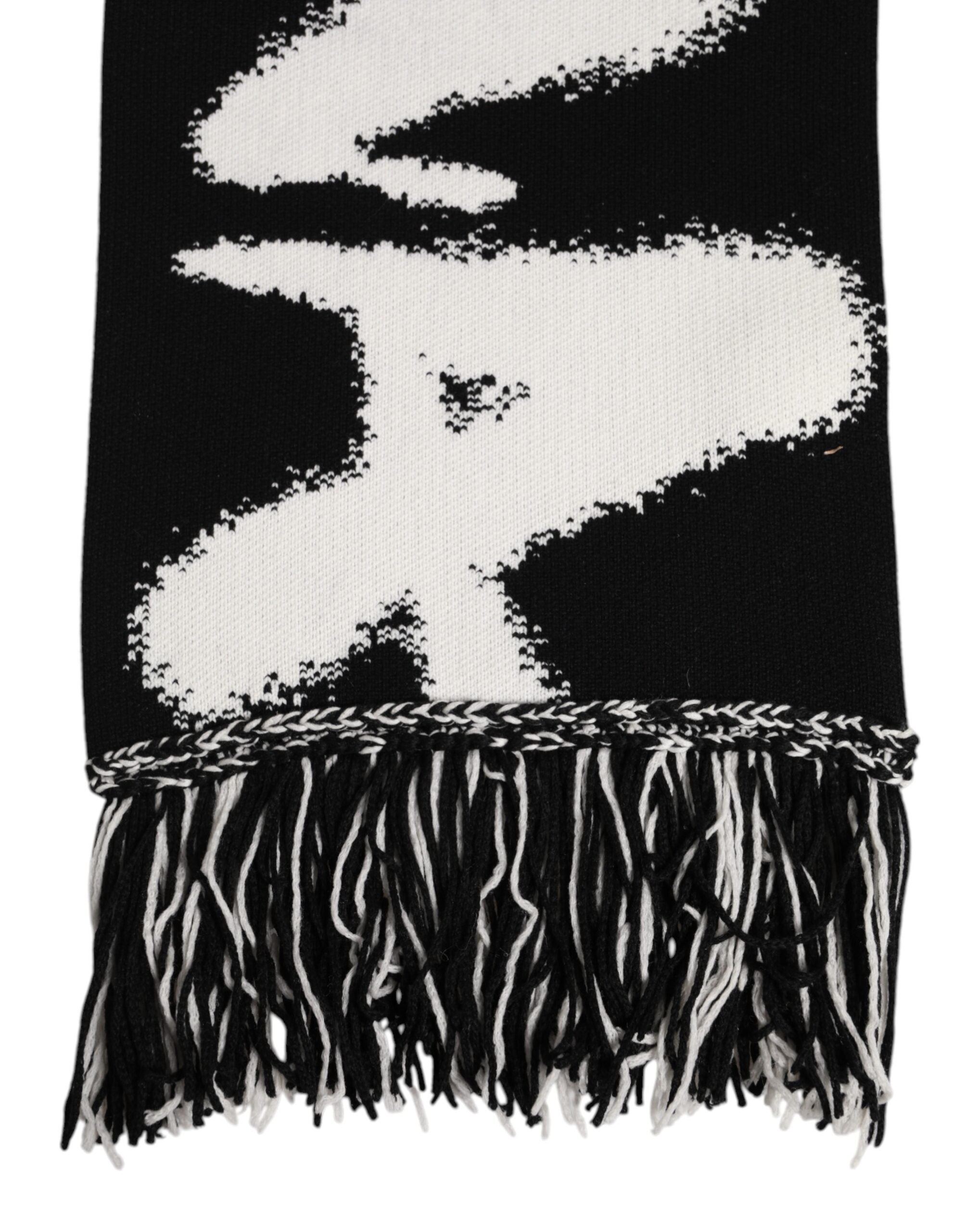 Dolce & Gabbana Black Logo Neck Warmer Wrap Men Shawl Scarf Dolce & Gabbana