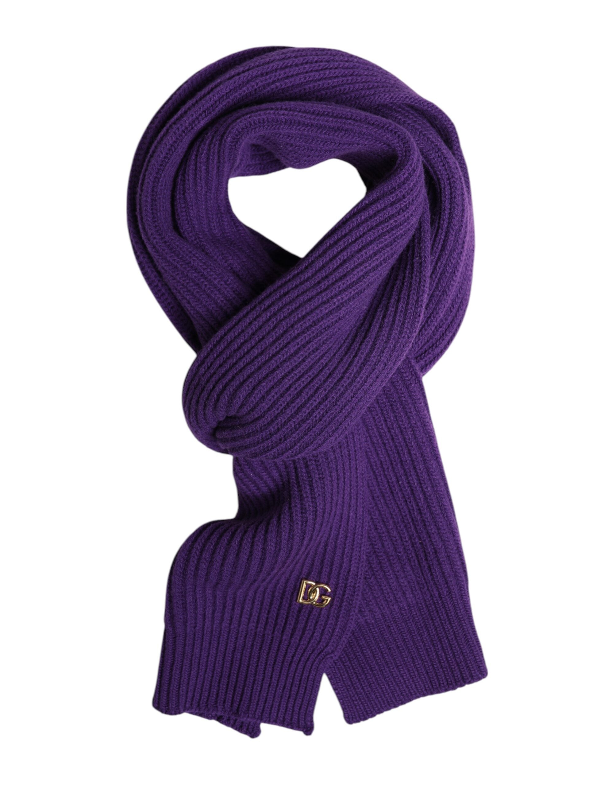 Dolce & Gabbana Purple DG Logo Neck Warmer Wrap Shawl Scarf Dolce & Gabbana