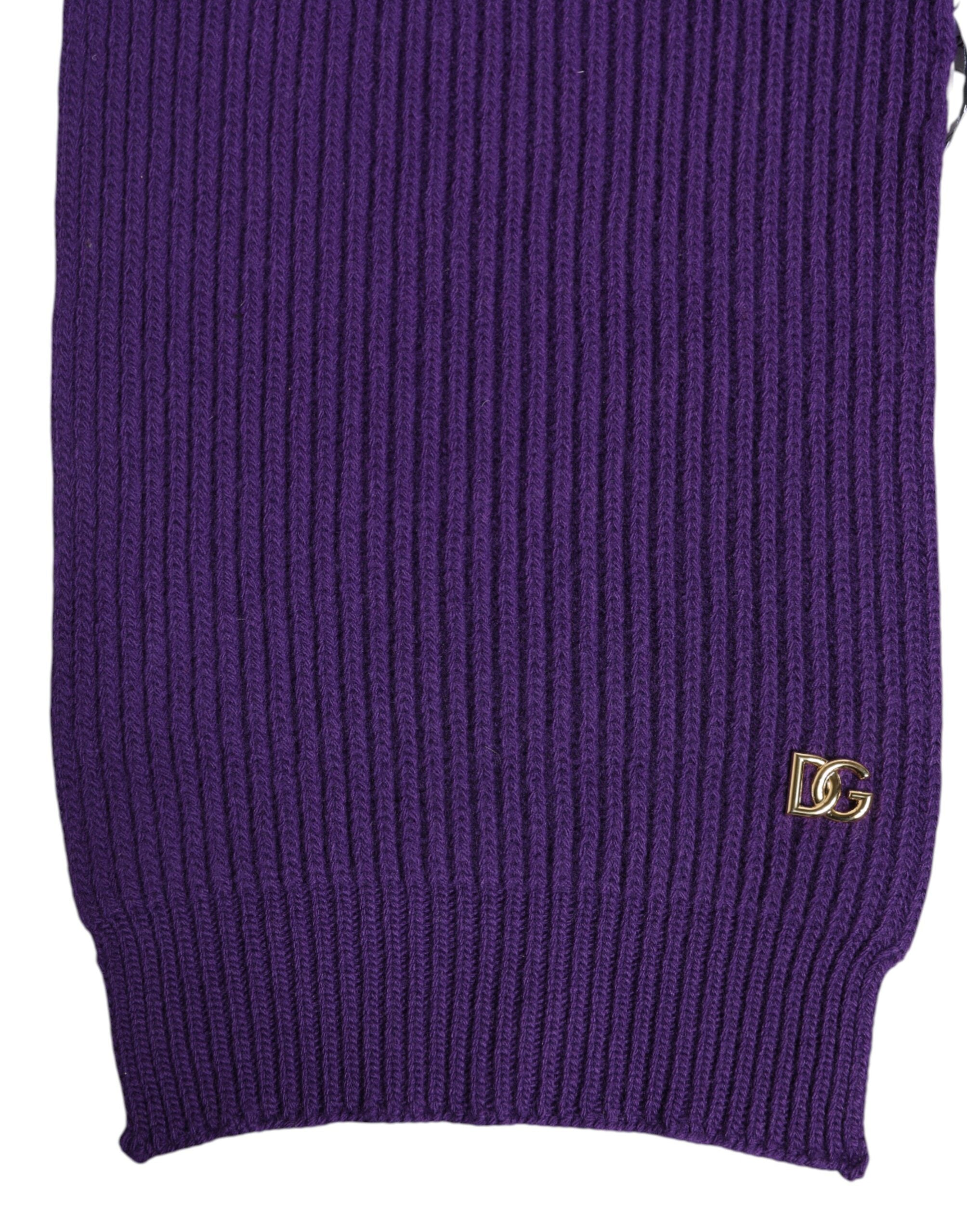 Dolce & Gabbana Purple DG Logo Neck Warmer Wrap Shawl Scarf Dolce & Gabbana