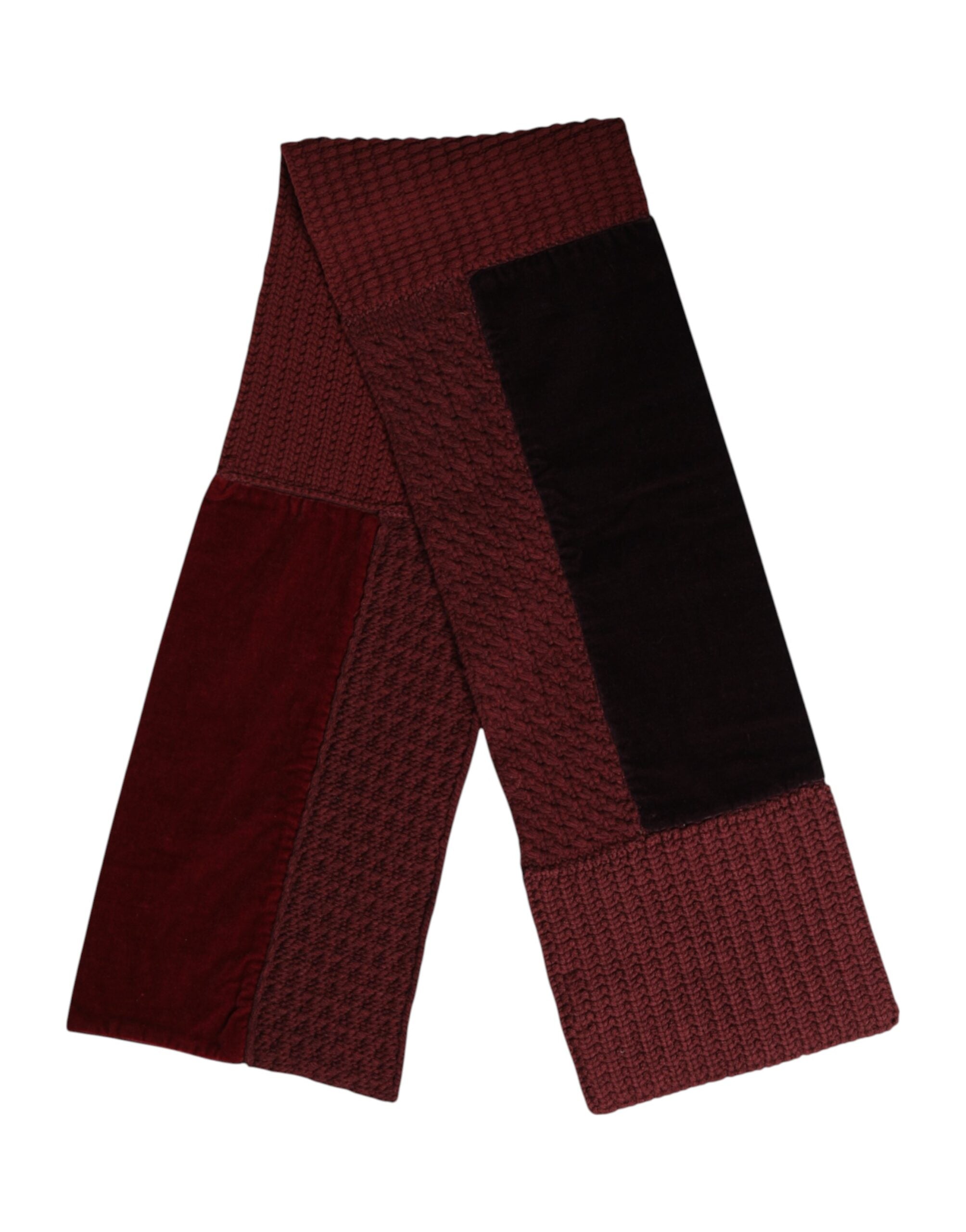 Dolce & Gabbana Maroon Black Neck Warmer Wrap Shawl Scarf Dolce & Gabbana