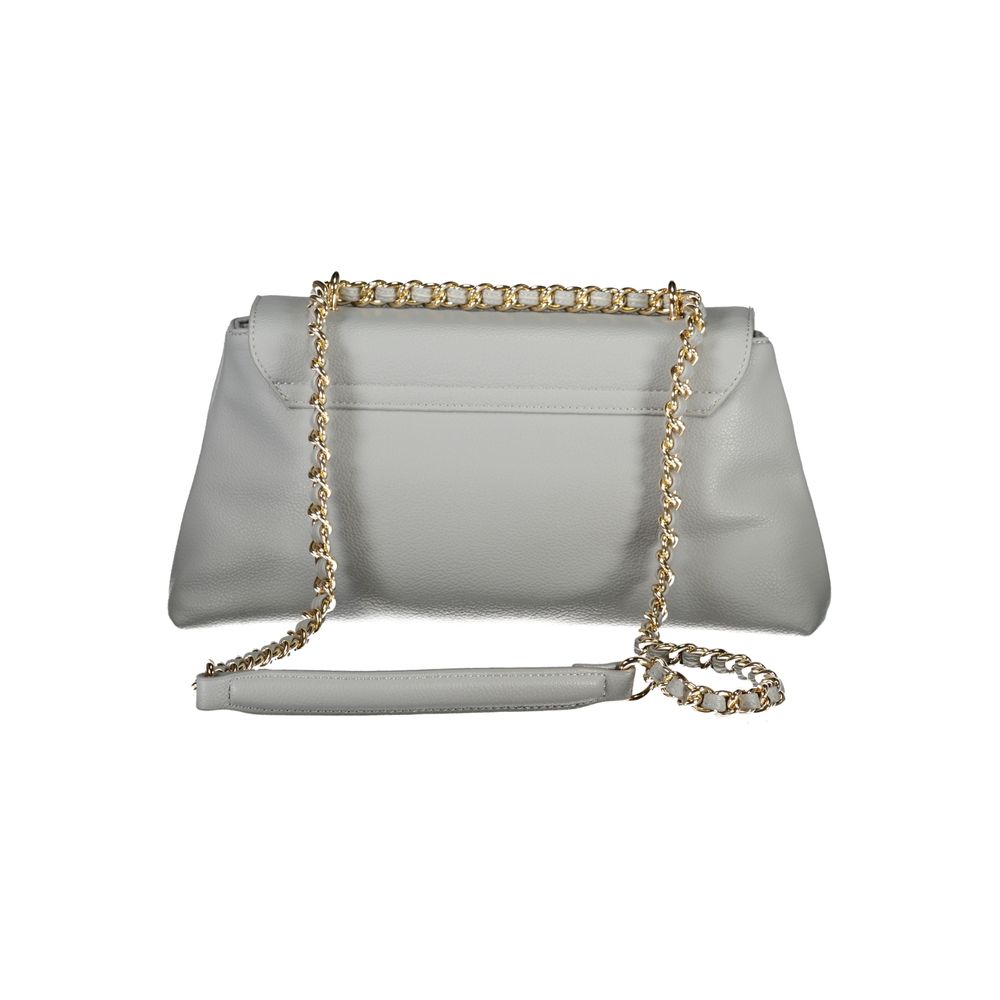 Mario Valentino Gray Polyurethane Women's Bag with Chain Shoulder Strap Mario Valentino