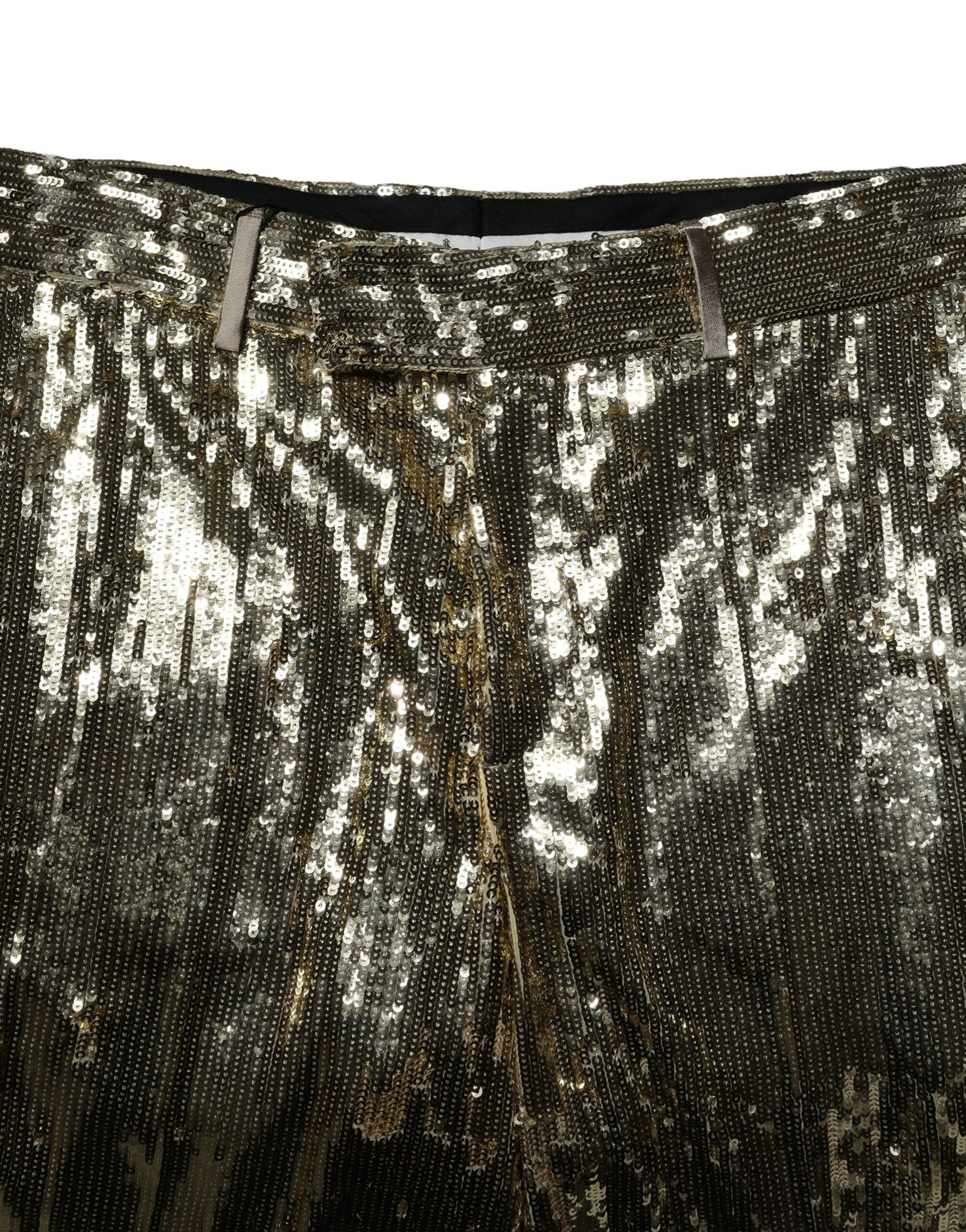 Dolce & Gabbana Gold Sequin Polyester Embellished Bermuda Shorts Dolce & Gabbana
