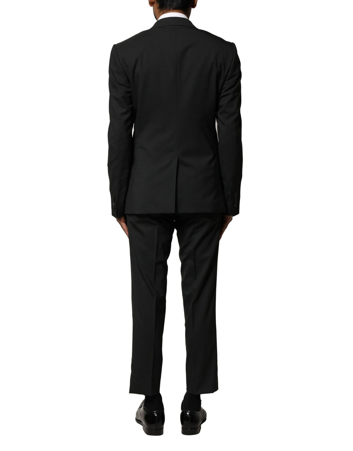Dolce & Gabbana Black Wool 2 Piece Single Breasted Suit
