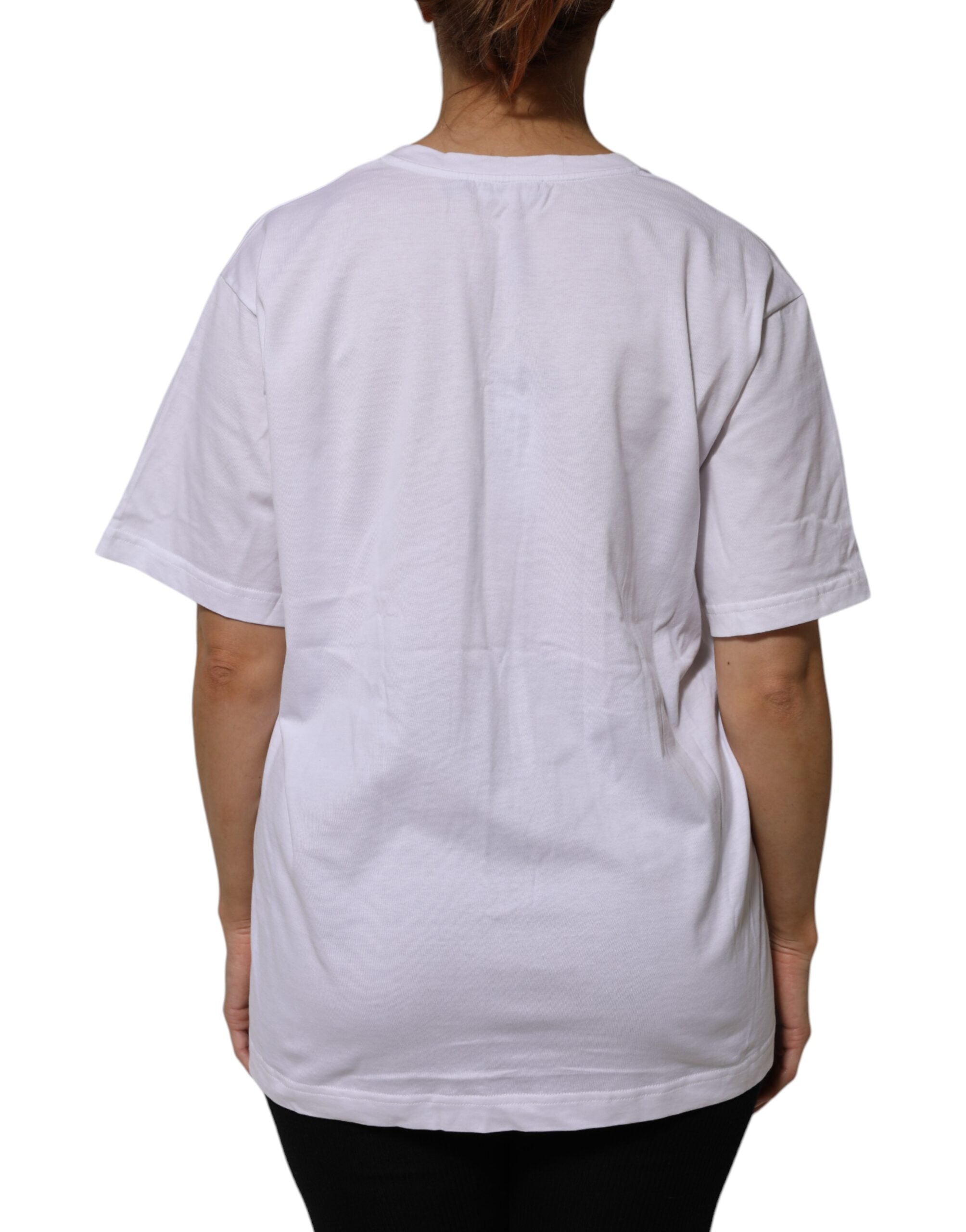 Dolce & Gabbana White Cotton Short Sleeves V-neck T-shirt Dolce & Gabbana