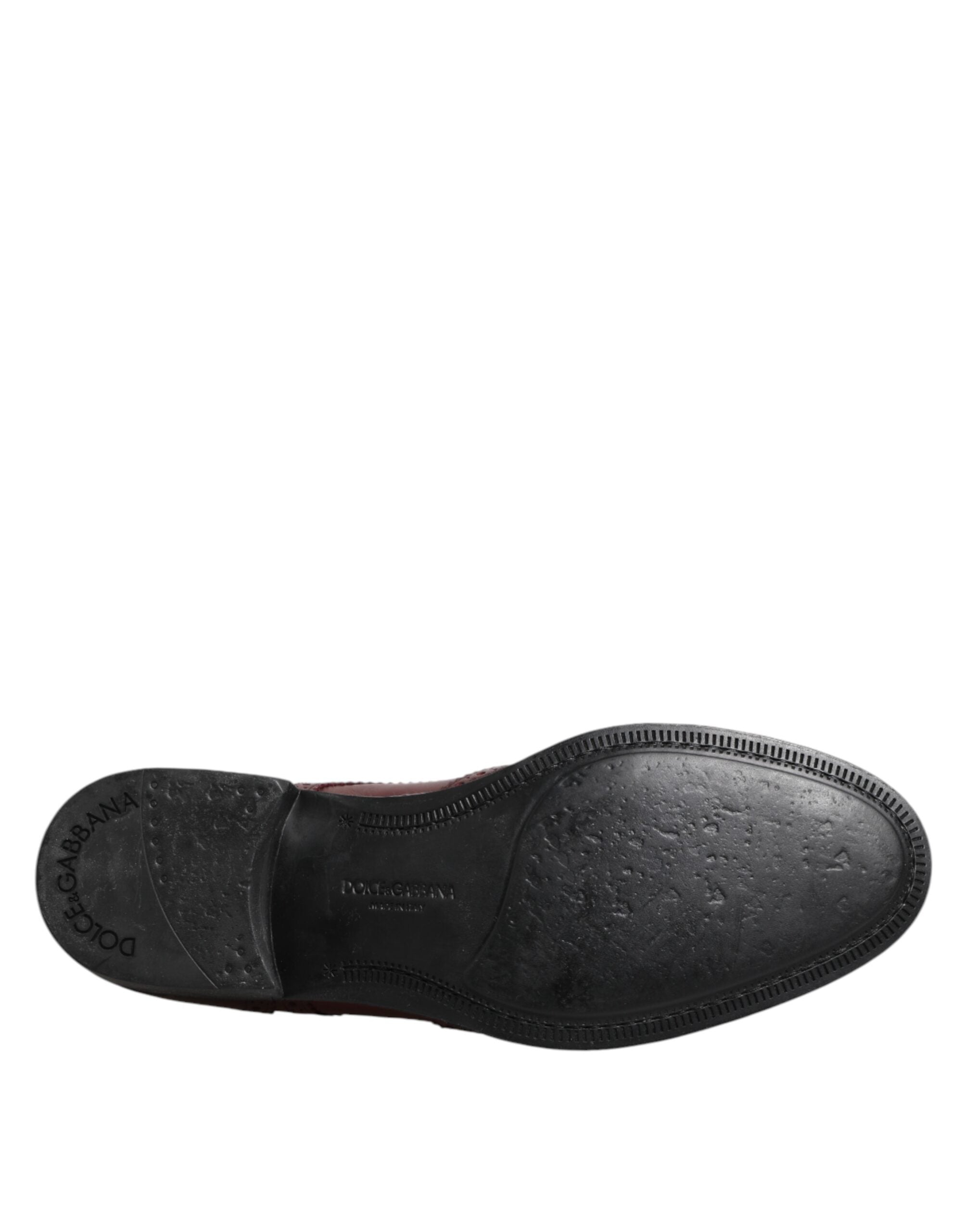 Dolce & Gabbana Brown Leather Lace Up Derby Dress Shoes Dolce & Gabbana