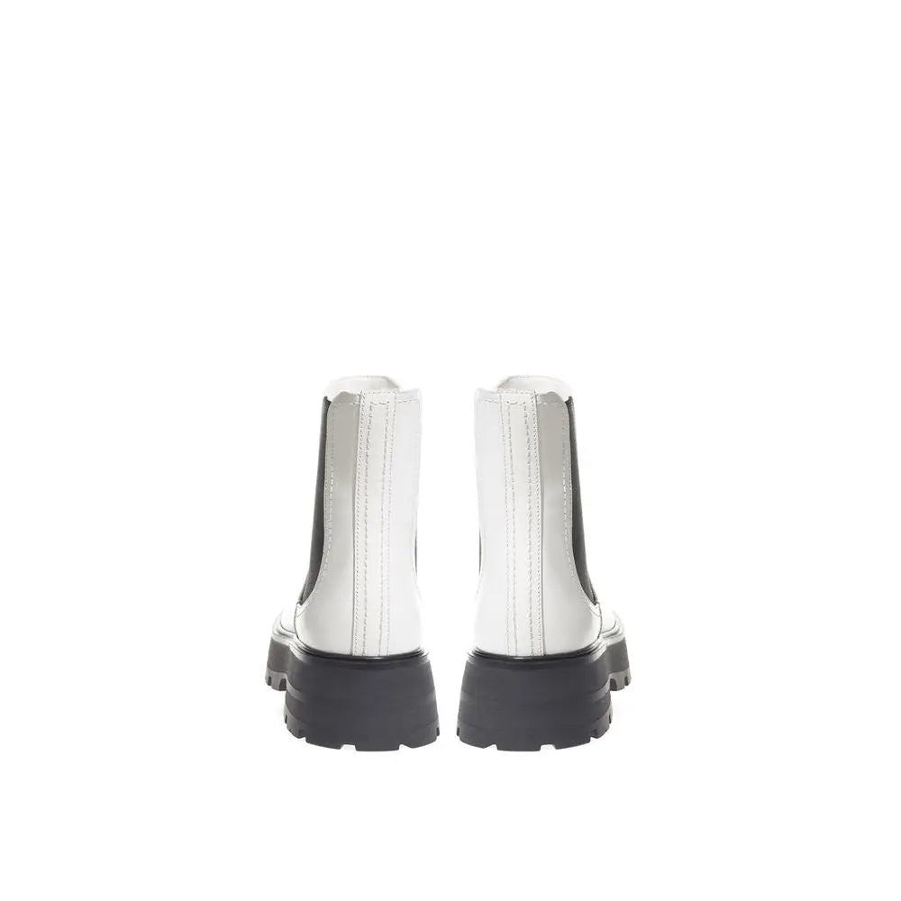 Alexander McQueen Black And White Leather Chelsea Boots Alexander McQueen