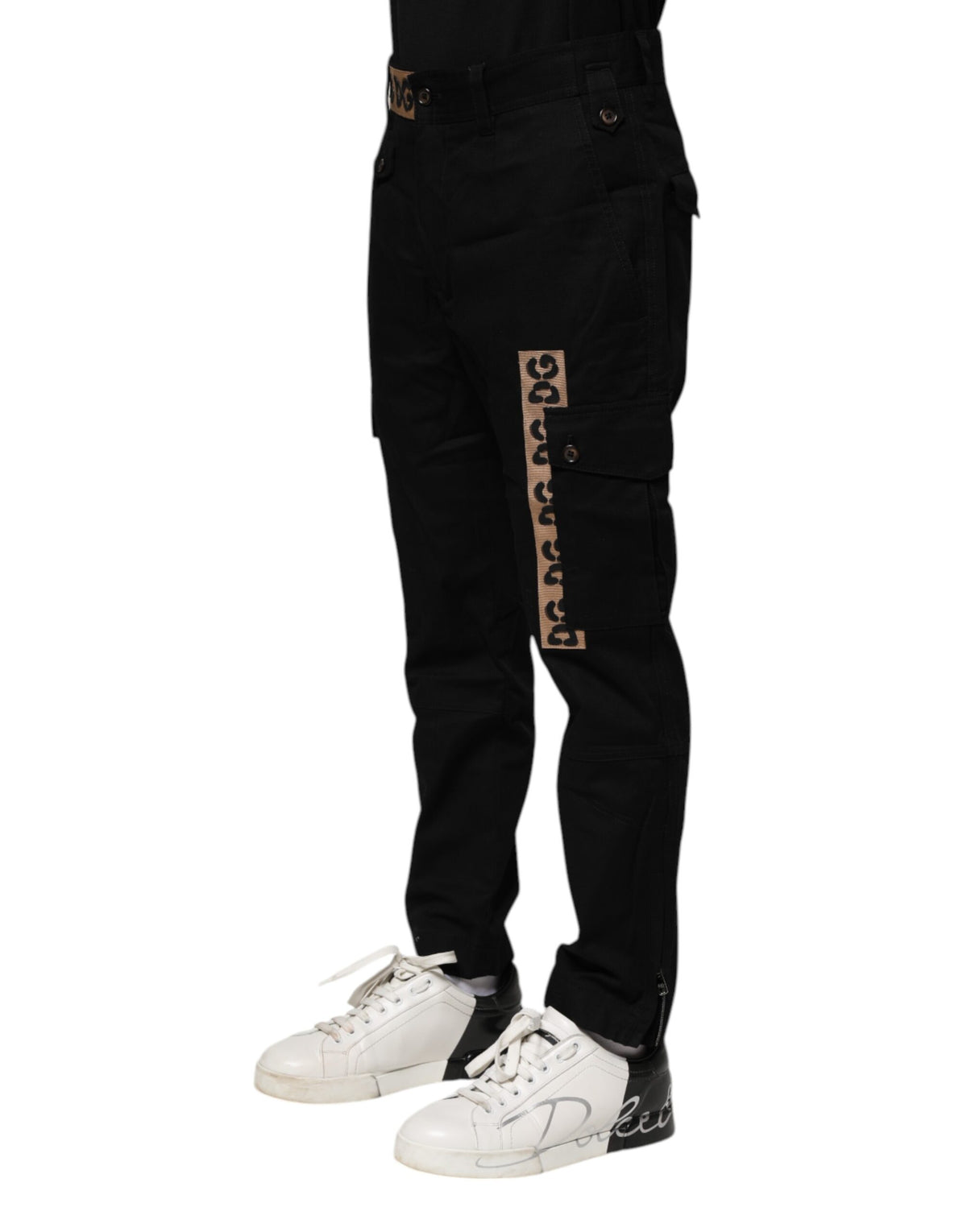 Dolce & Gabbana Black Cotton Cargo Casual Pants