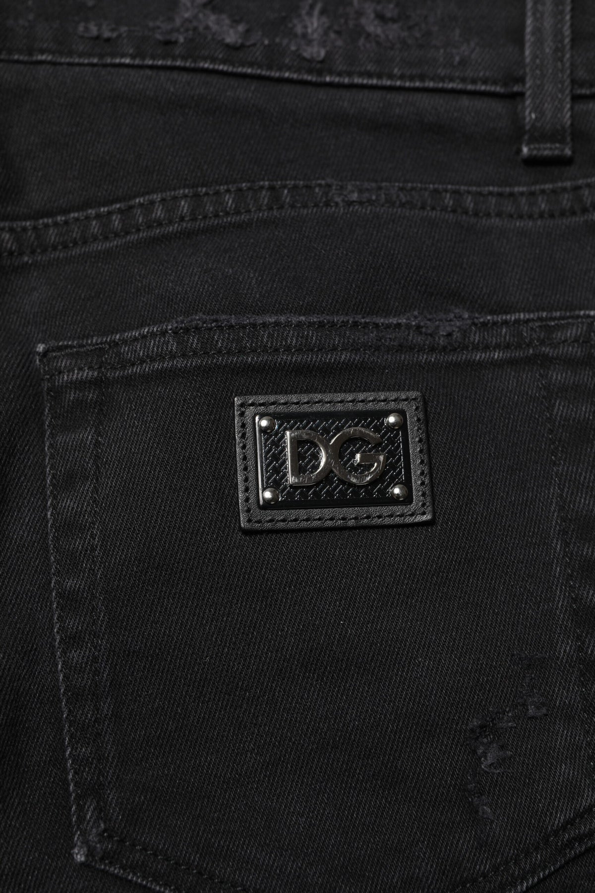 Dolce & Gabbana Black Cotton Skinny Men Denim Jeans