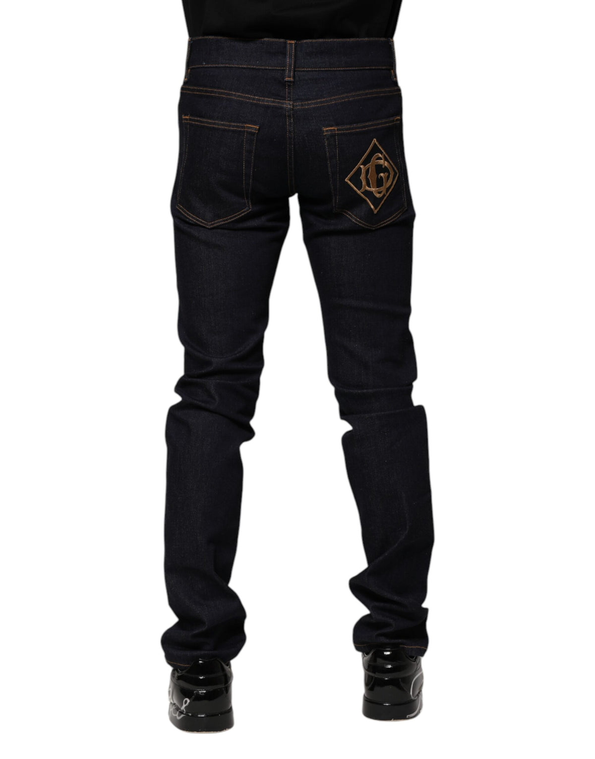 Dolce & Gabbana Black Cotton Skinny Men Denim Jeans