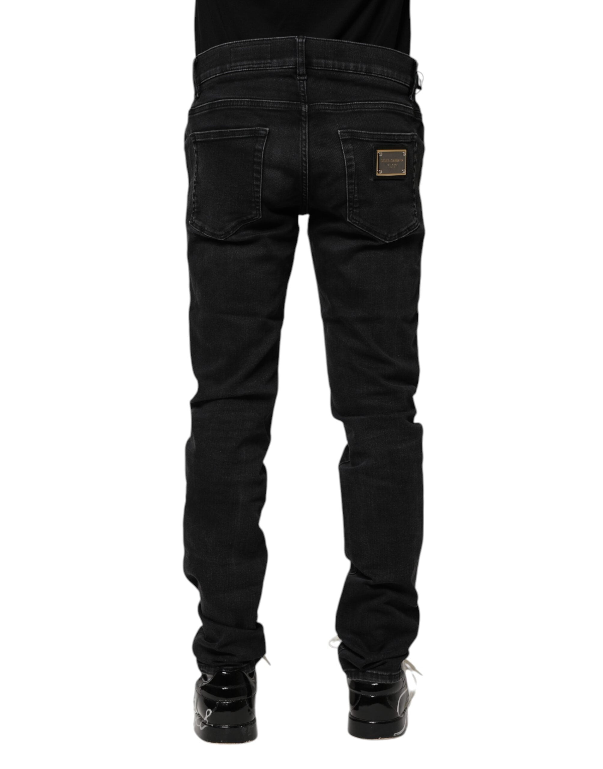 Dolce & Gabbana Black Cotton Skinny Men Denim Jeans Dolce & Gabbana