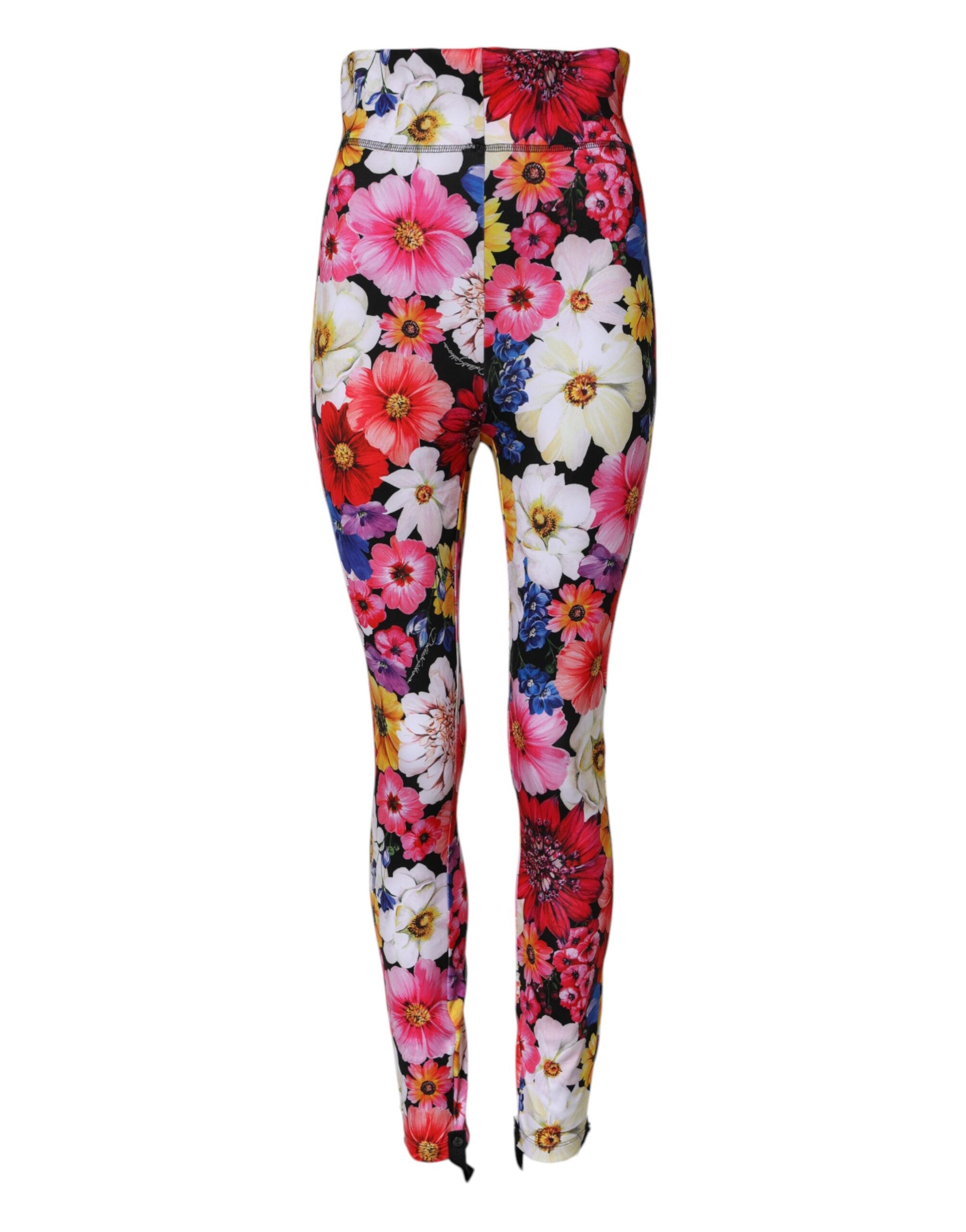 Dolce & Gabbana Multicolor Floral High Waist Leggings Pants Dolce & Gabbana