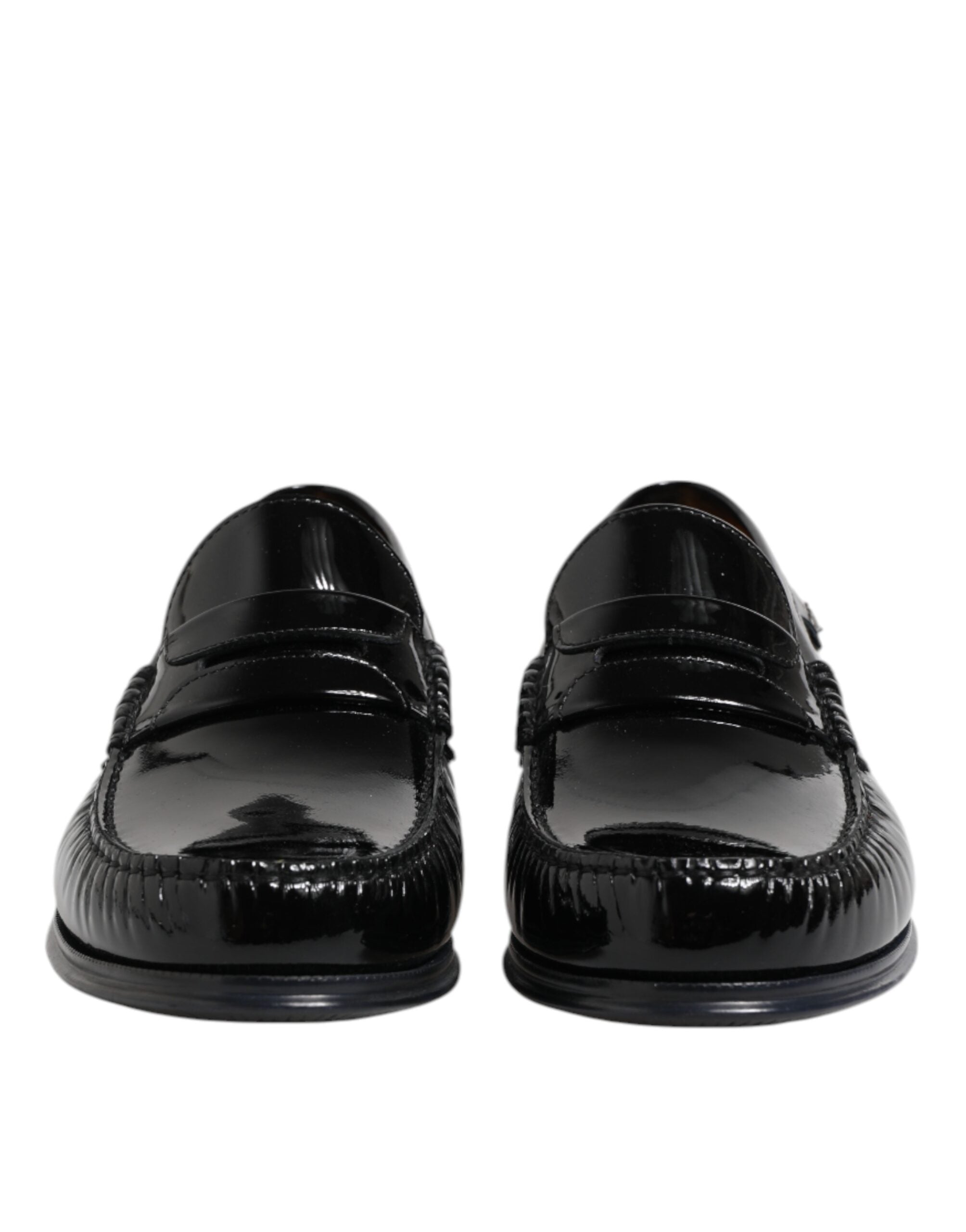Dolce & Gabbana Black Leather Slip On Loafers Dress Shoes Dolce & Gabbana