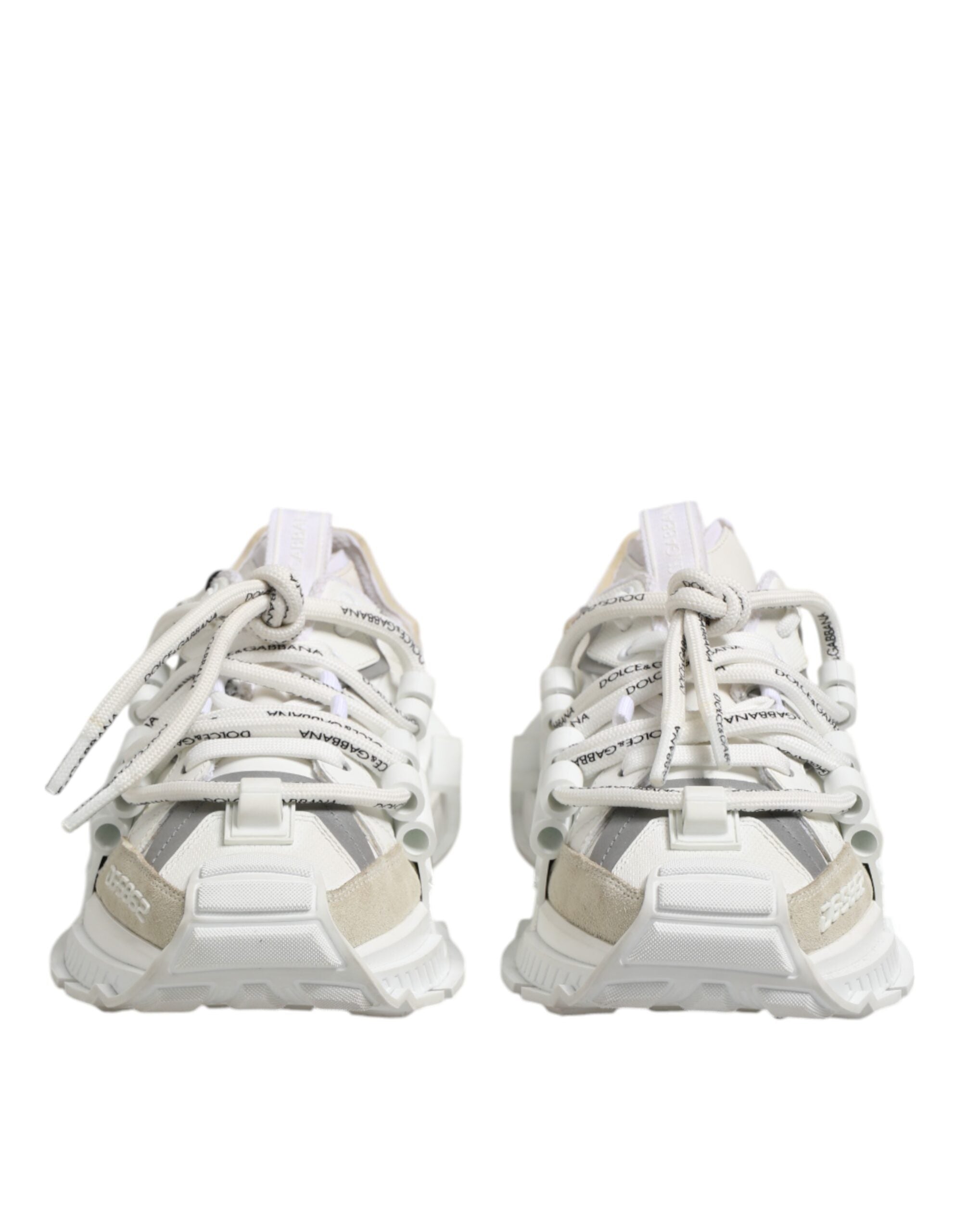 Dolce & Gabbana White Gray Low Top Space Sneakers Shoes Dolce & Gabbana