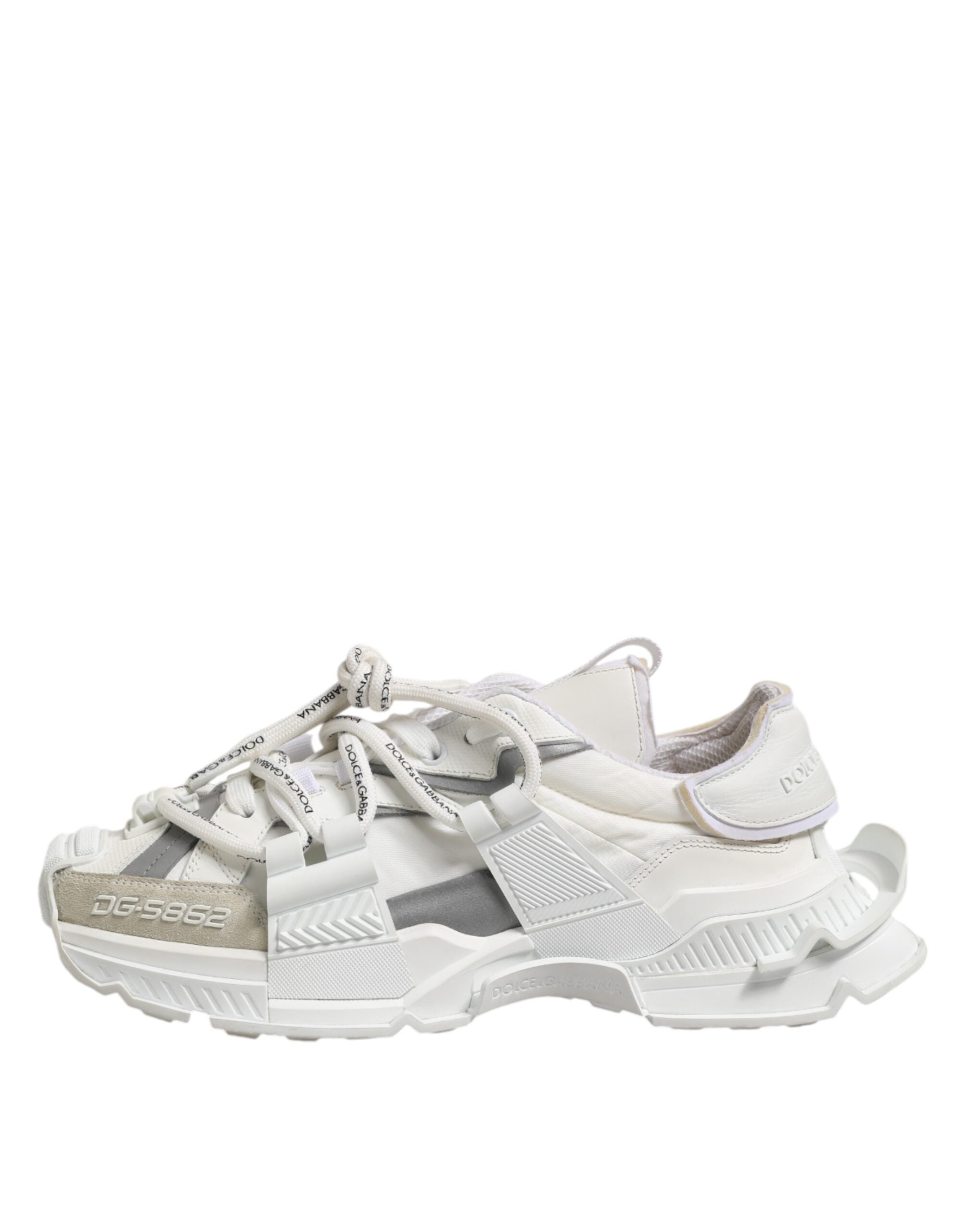 Dolce & Gabbana White Gray Low Top Space Sneakers Shoes Dolce & Gabbana