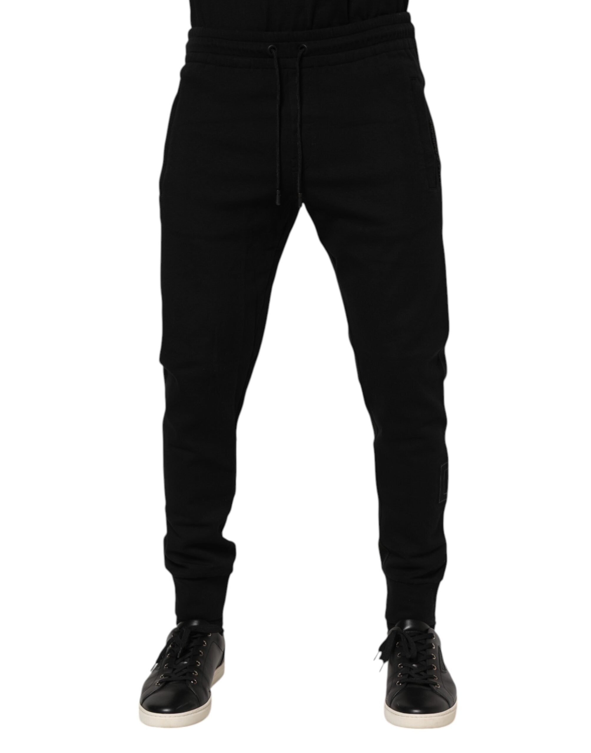 Dolce & Gabbana Black Cotton Men Jogger Sweatpants Pants Dolce & Gabbana