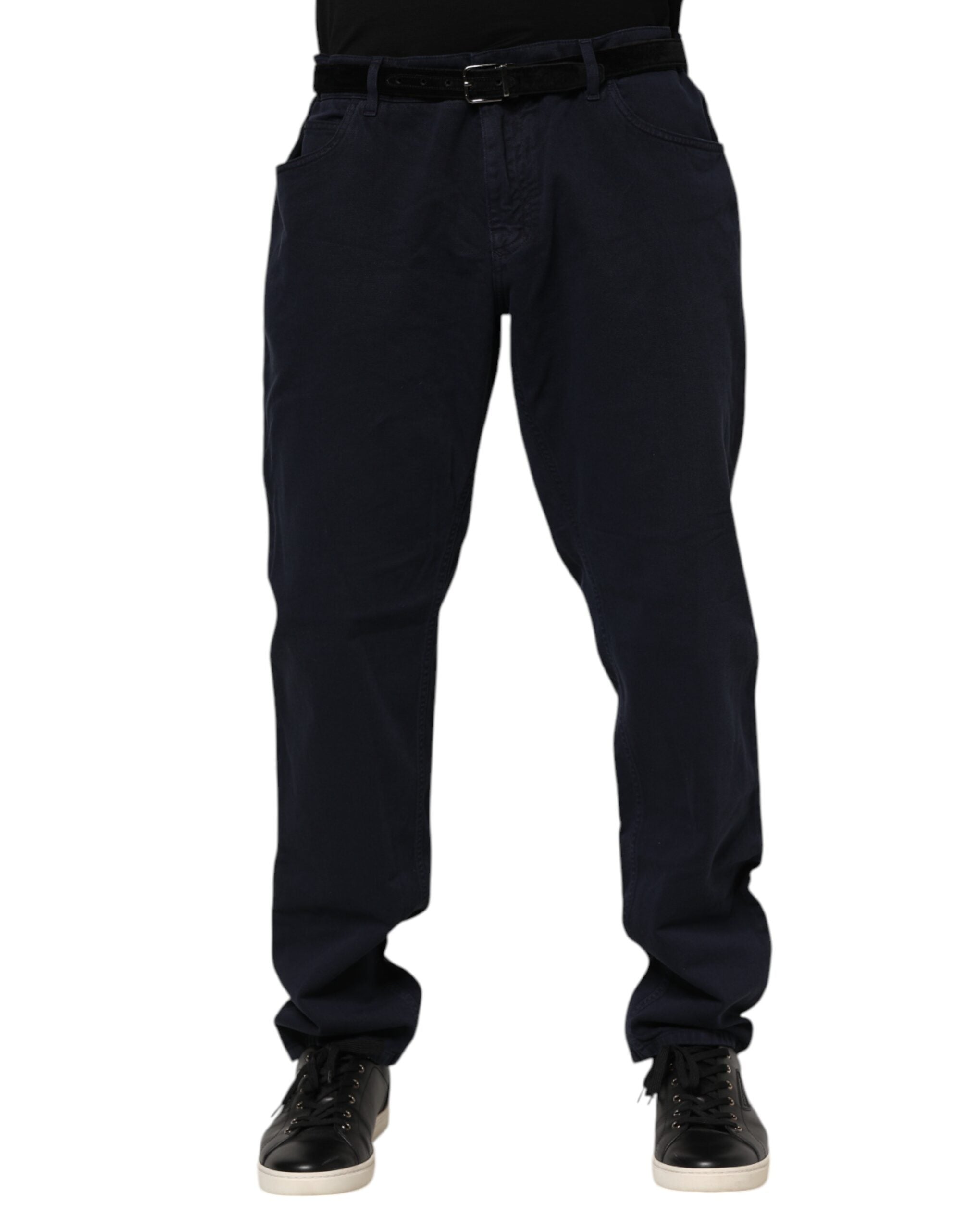 Dolce & Gabbana Black Cotton Tapered Denim Jeans Dolce & Gabbana