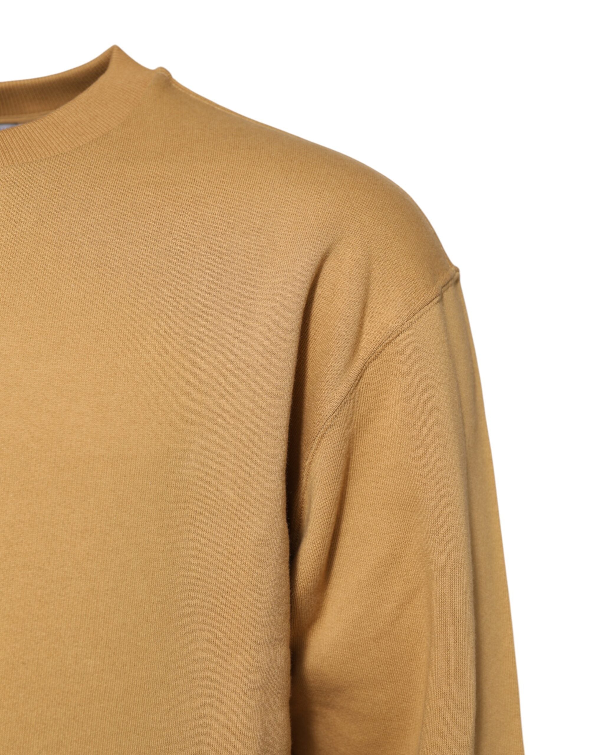 Dolce & Gabbana Mustard Cotton DG Embossed Pullover Sweater Dolce & Gabbana