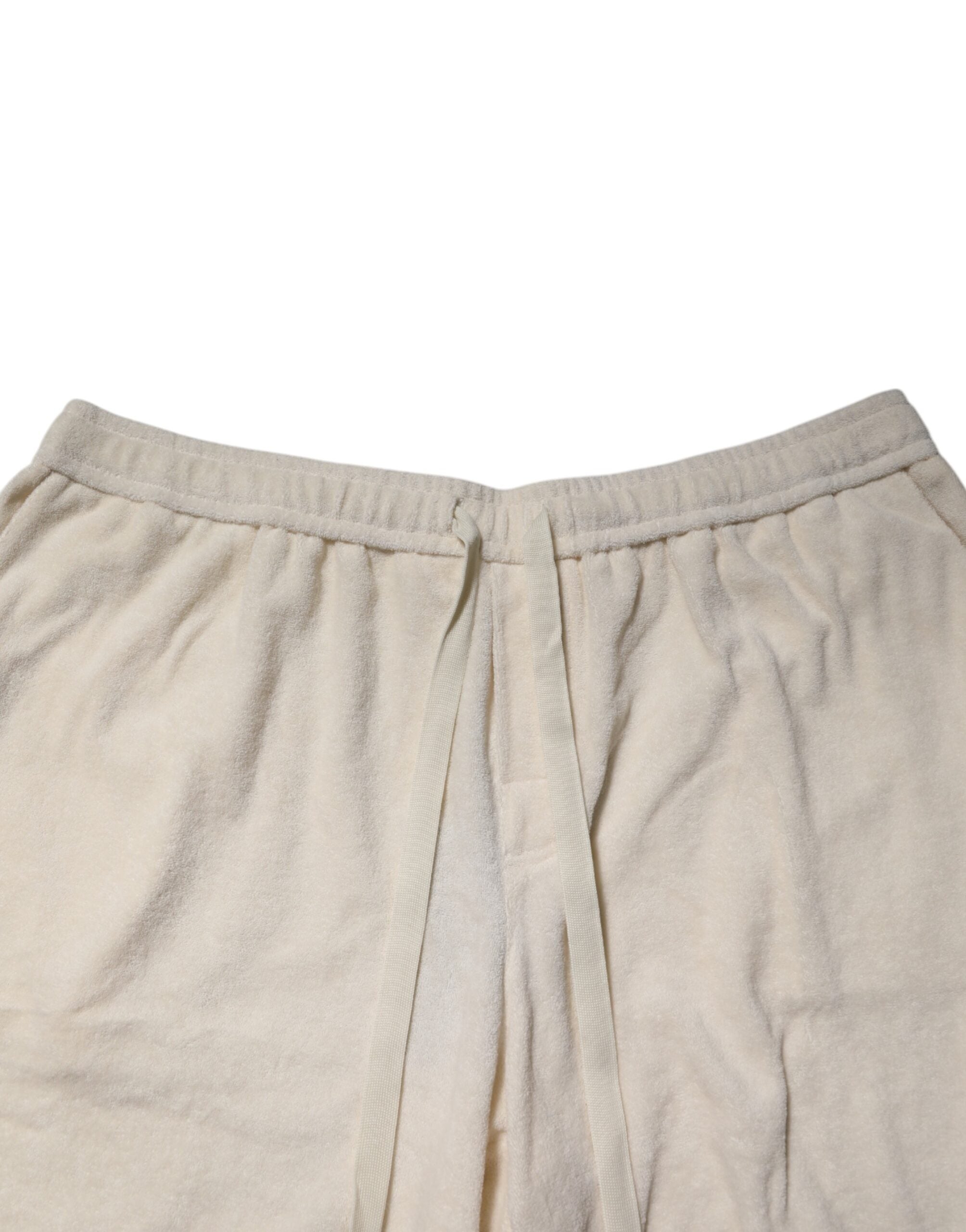 Dolce & Gabbana Ivory Cotton Men Bermuda Sweatshorts Shorts Dolce & Gabbana