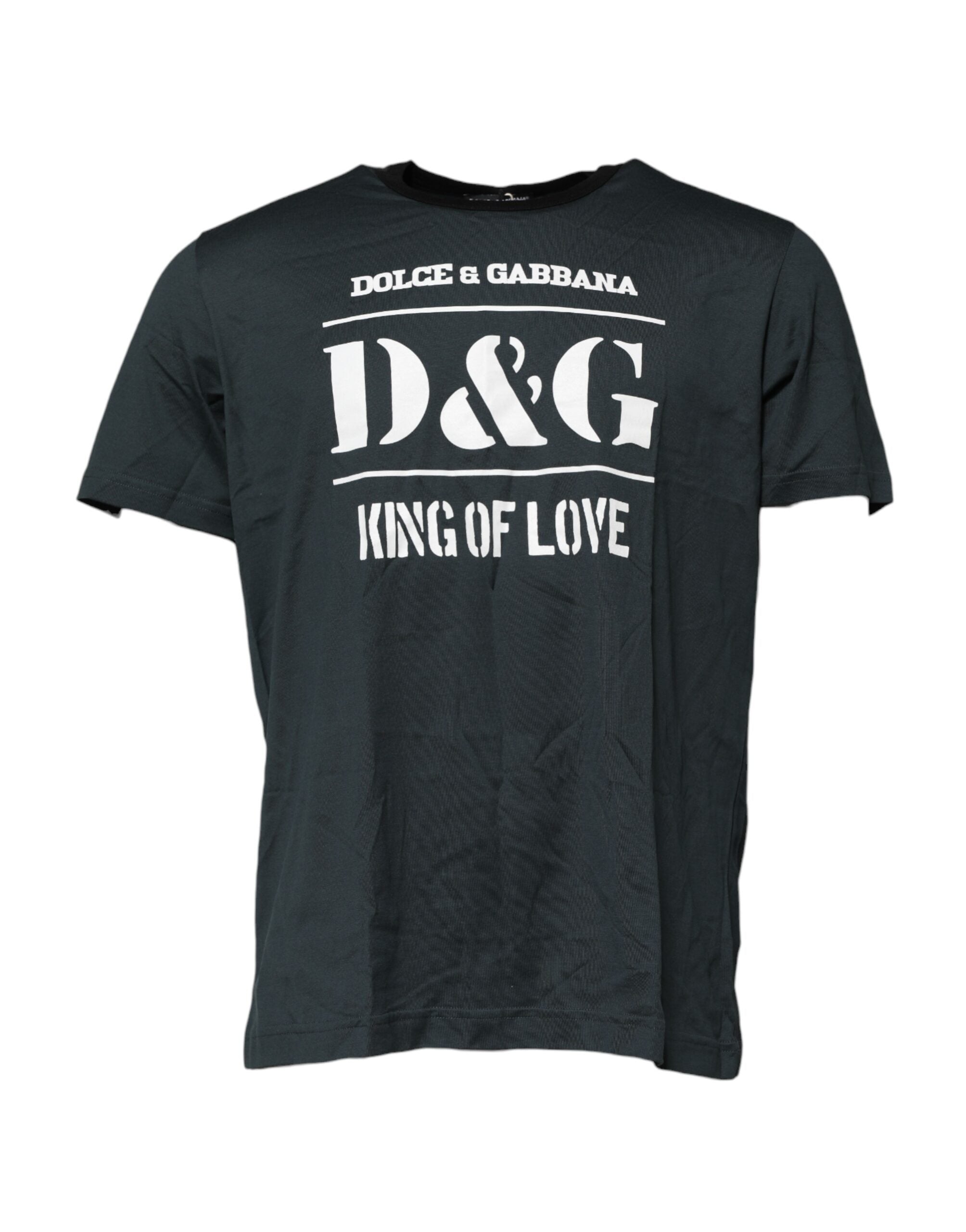 Dolce & Gabbana Black Cotton Printed Short Sleeves T-shirt Dolce & Gabbana