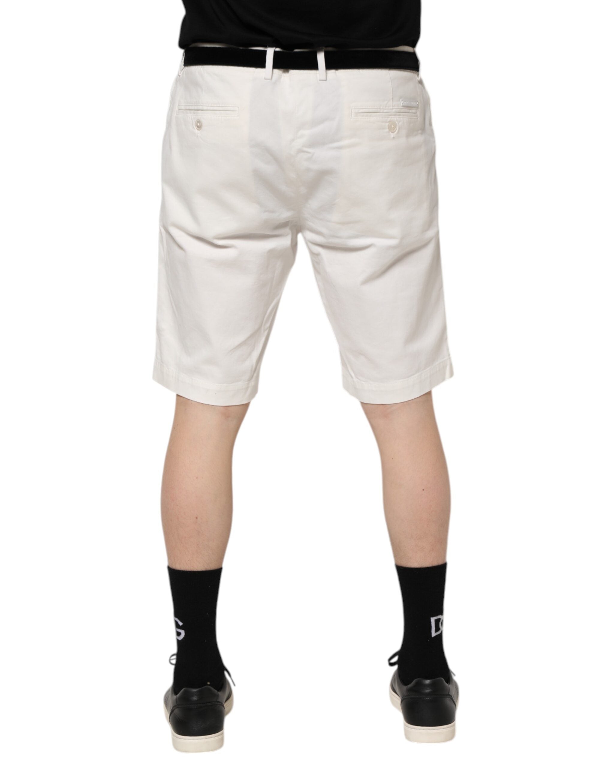 Dolce & Gabbana White Chinos Cotton Stretch Men Casual Shorts Dolce & Gabbana